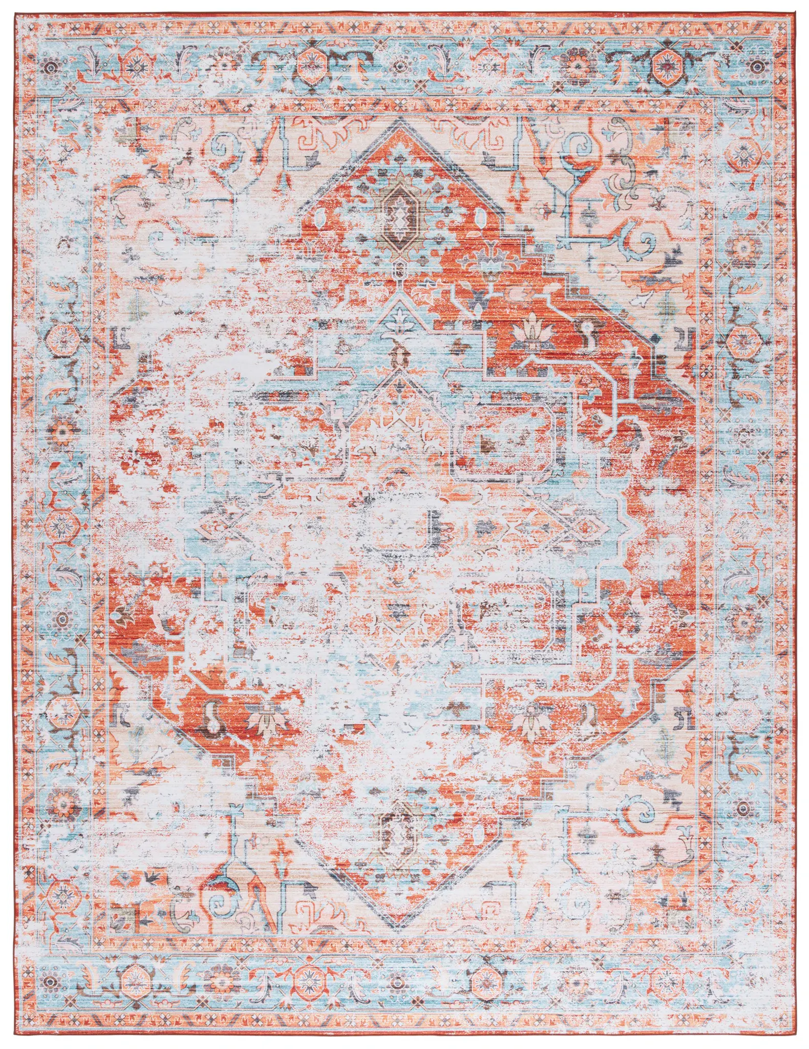 Tucson Overdyed Medallion Washable Rug