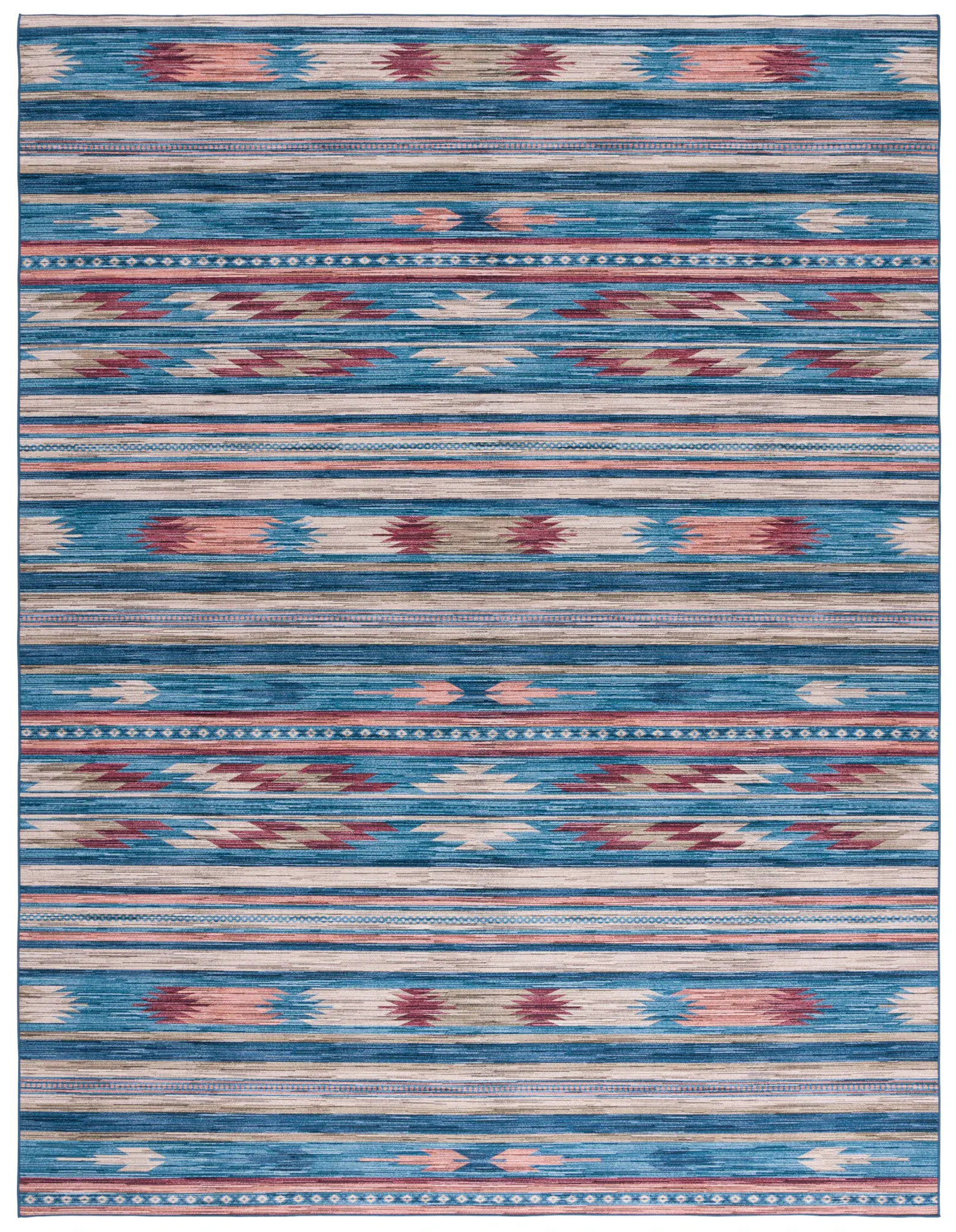 Tucson Striped Geometric Washable Rug