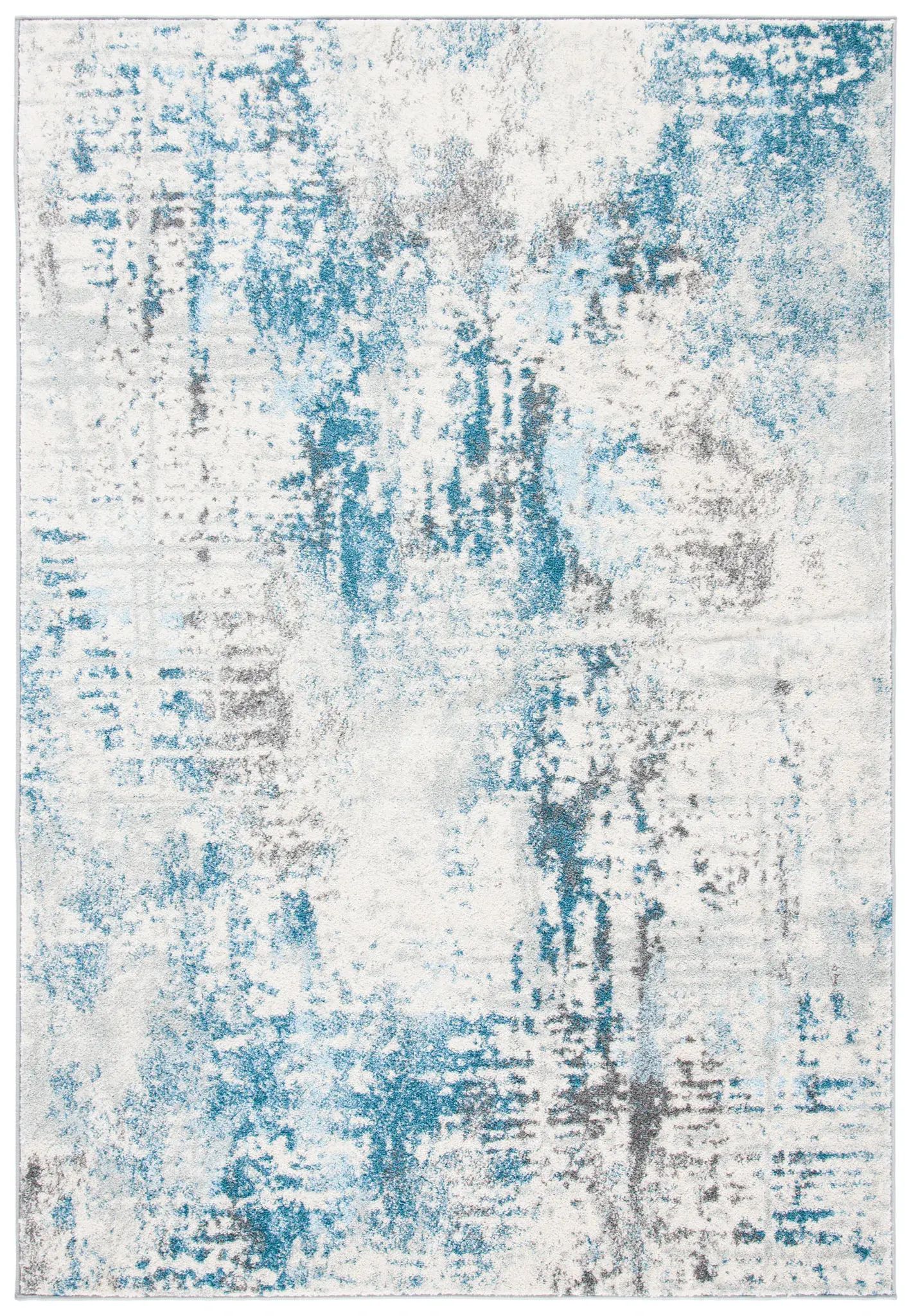 Tulum Distressed Abstract Grid Rug