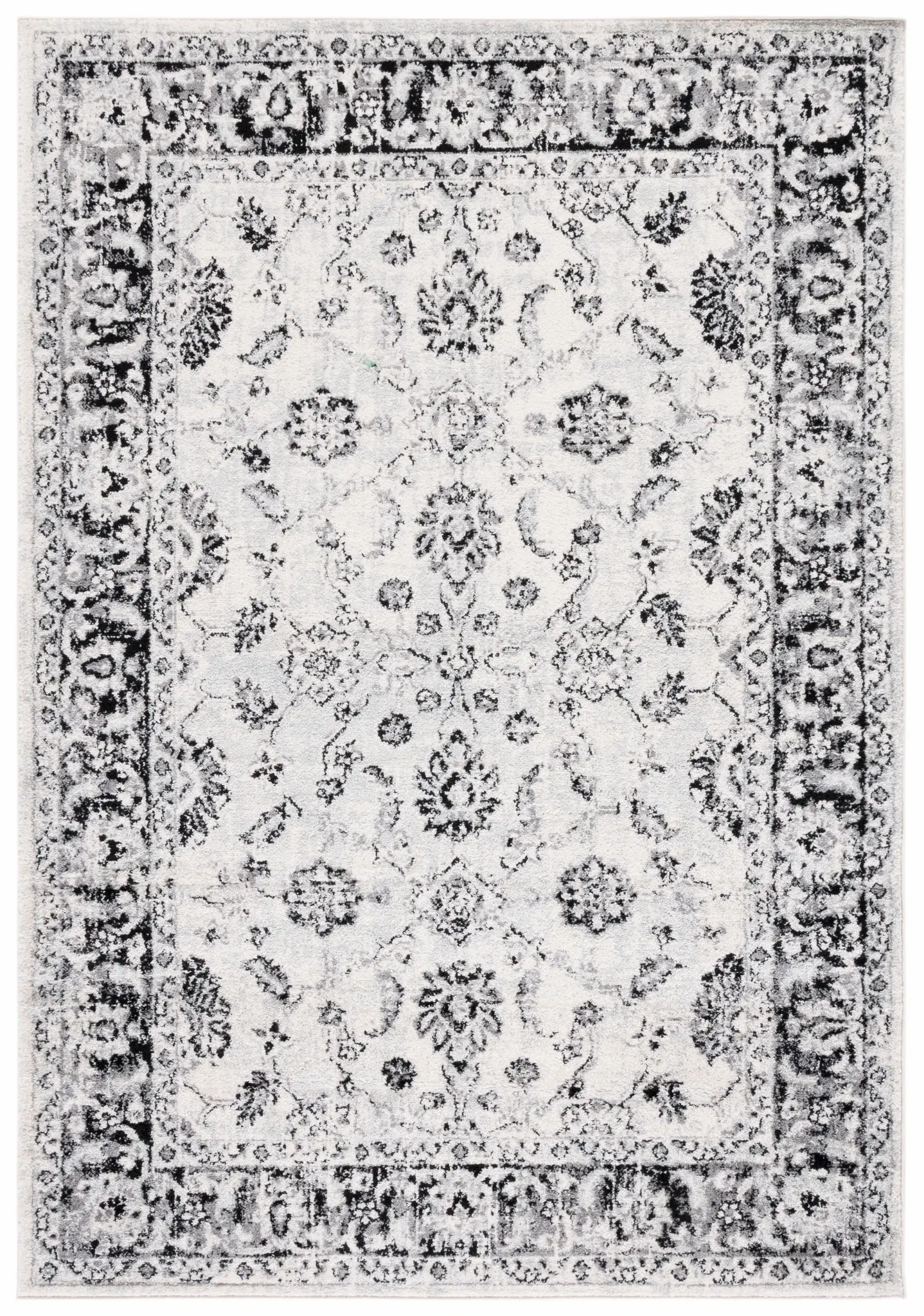 Tulum Distressed Floral Bordered Rug