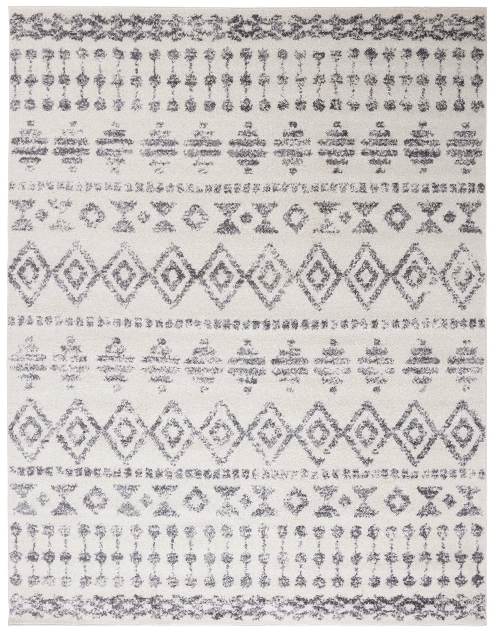 Tulum Banded Moroccan Diamond Rug