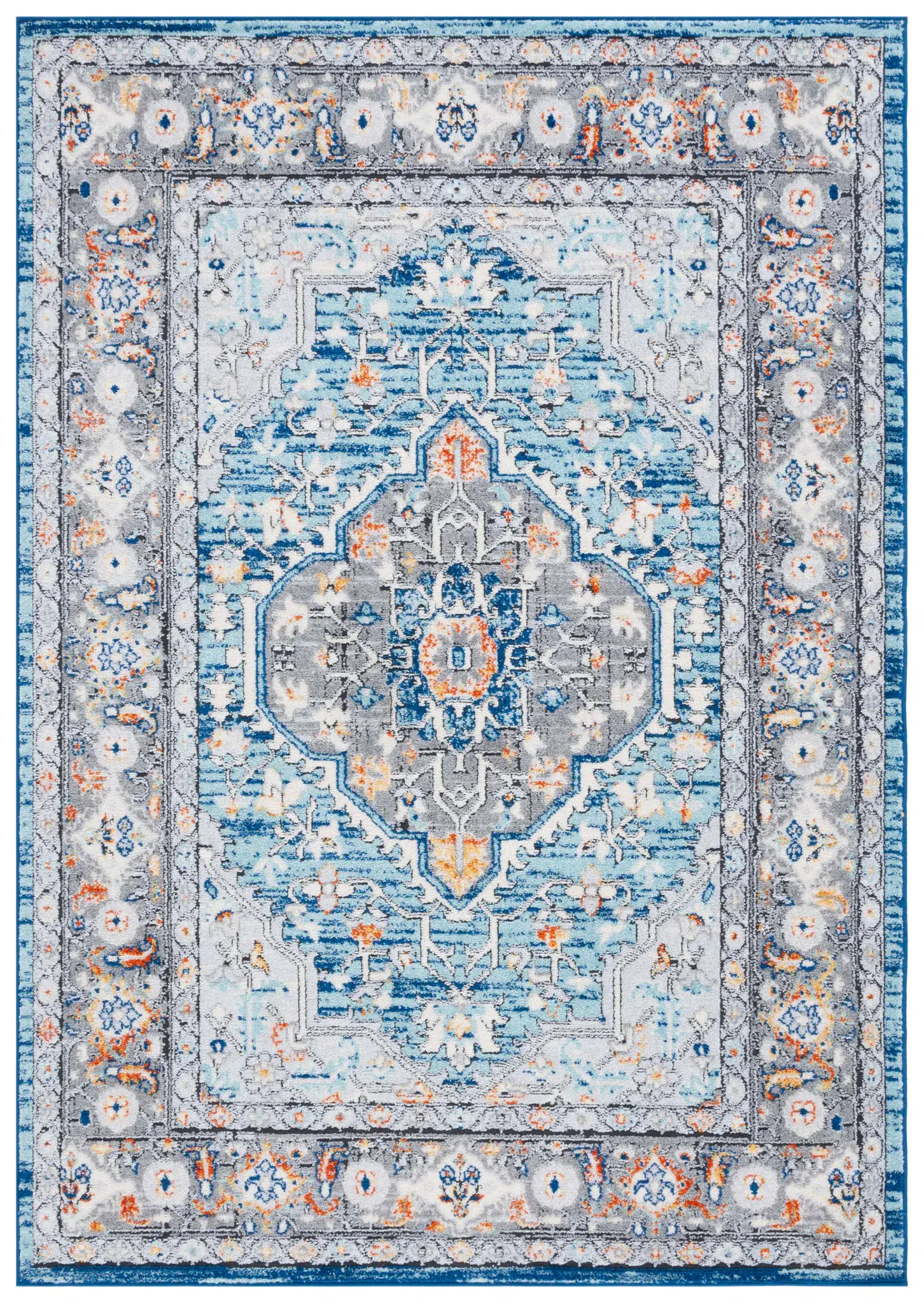 Tulum Traditional Medallion Border Rug