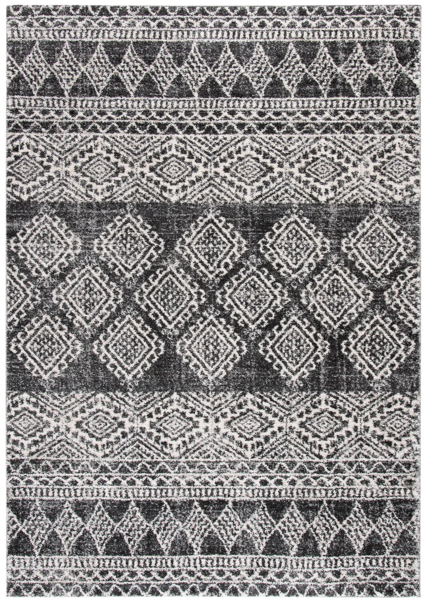 Tunisia Banded Moroccan Diamond Rug