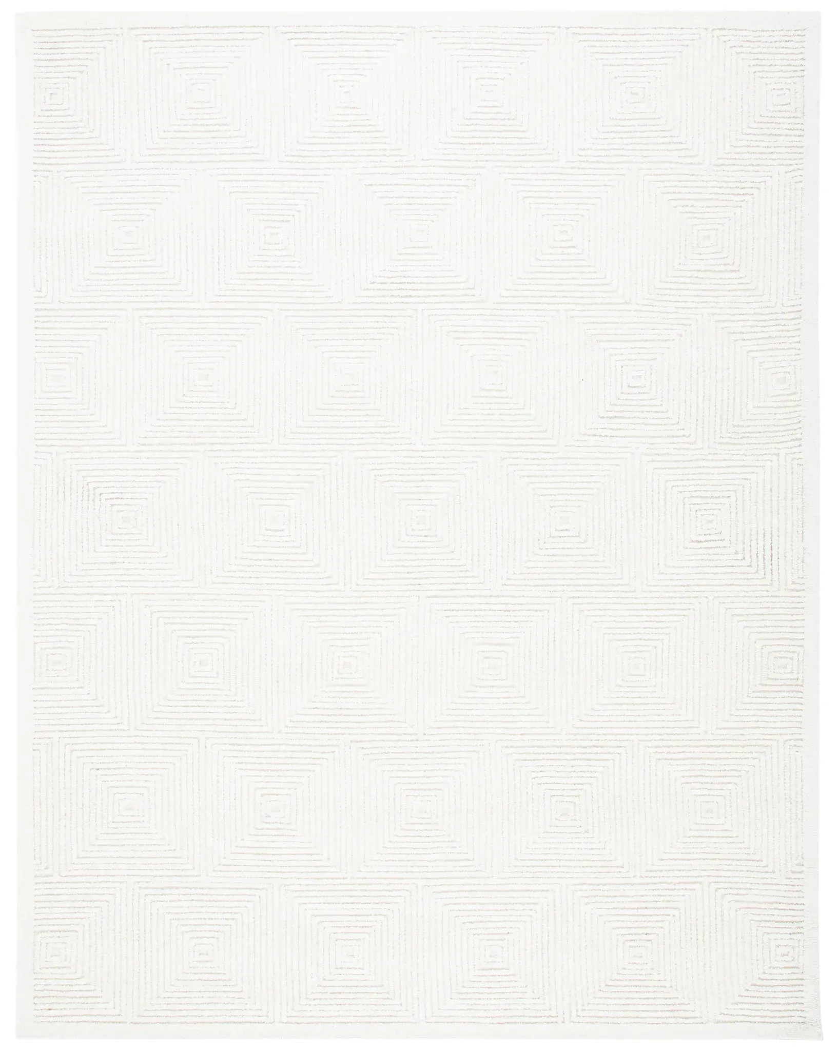 Textural Concentric Square Hand-Tufted Wool Rug