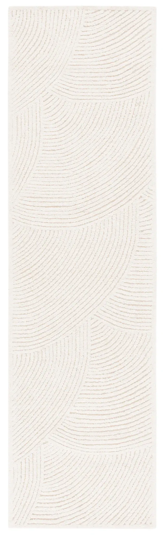 Textural Modern Overlapping Arcs Hand-Tufted Wool Rug