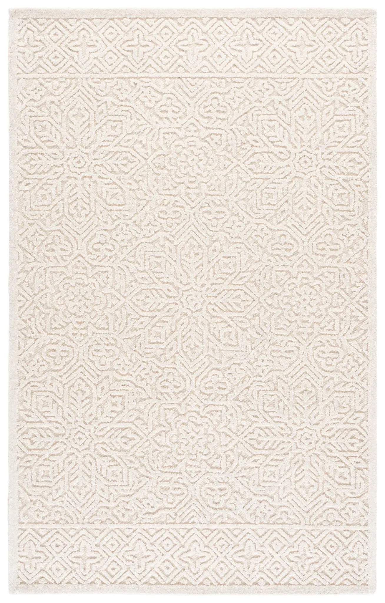 Textural Bohemian Medallion Hand-Tufted Wool Rug