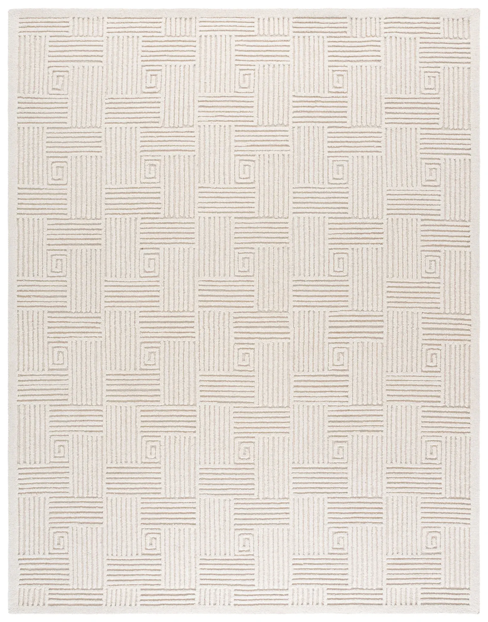 Textural Basketweave Hand-Tufted Wool Rug