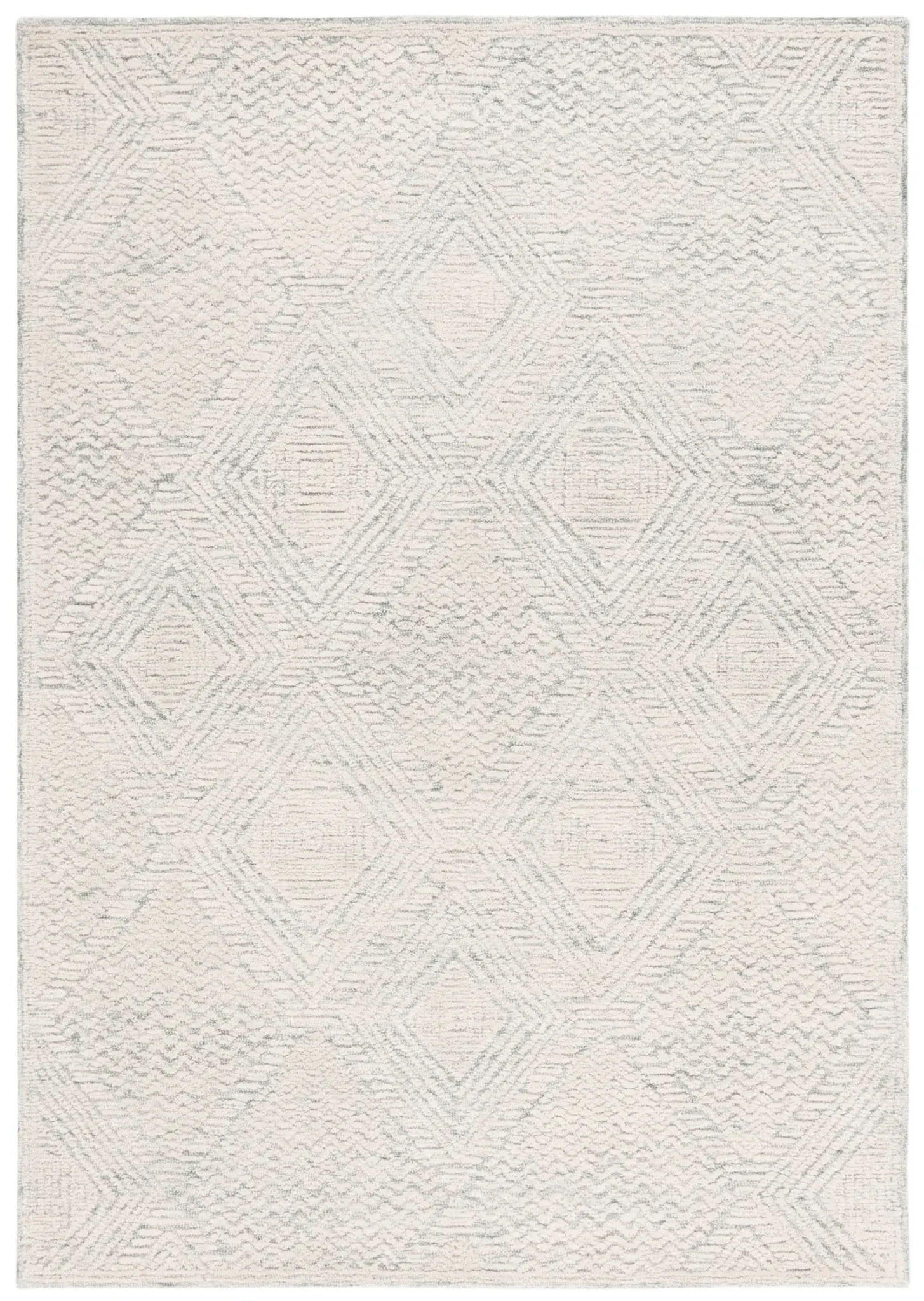 Textural Modern Geometric Hand-Tufted Wool Rug
