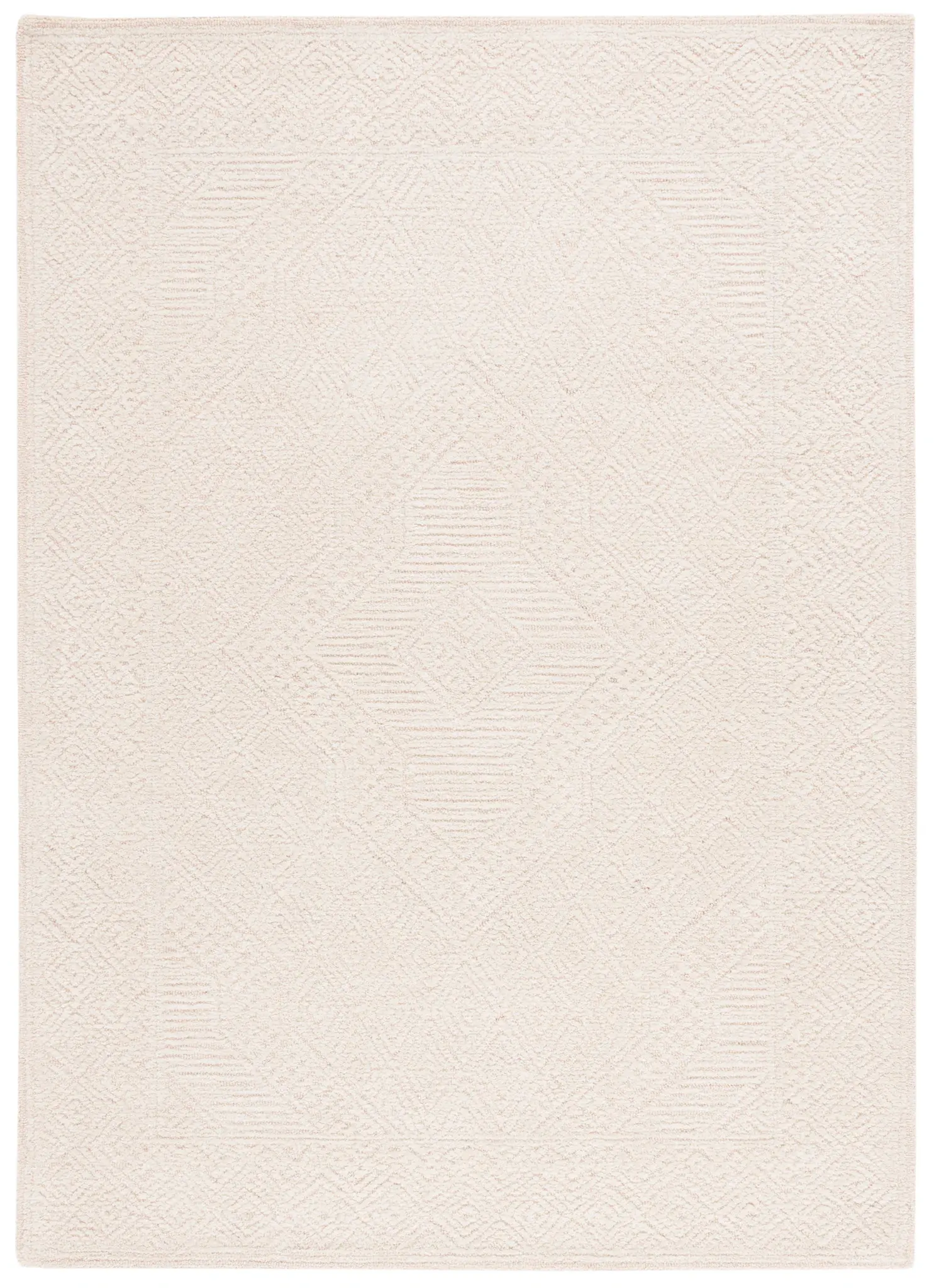 Textural Diamond Medallion Hand-Tufted Wool Rug