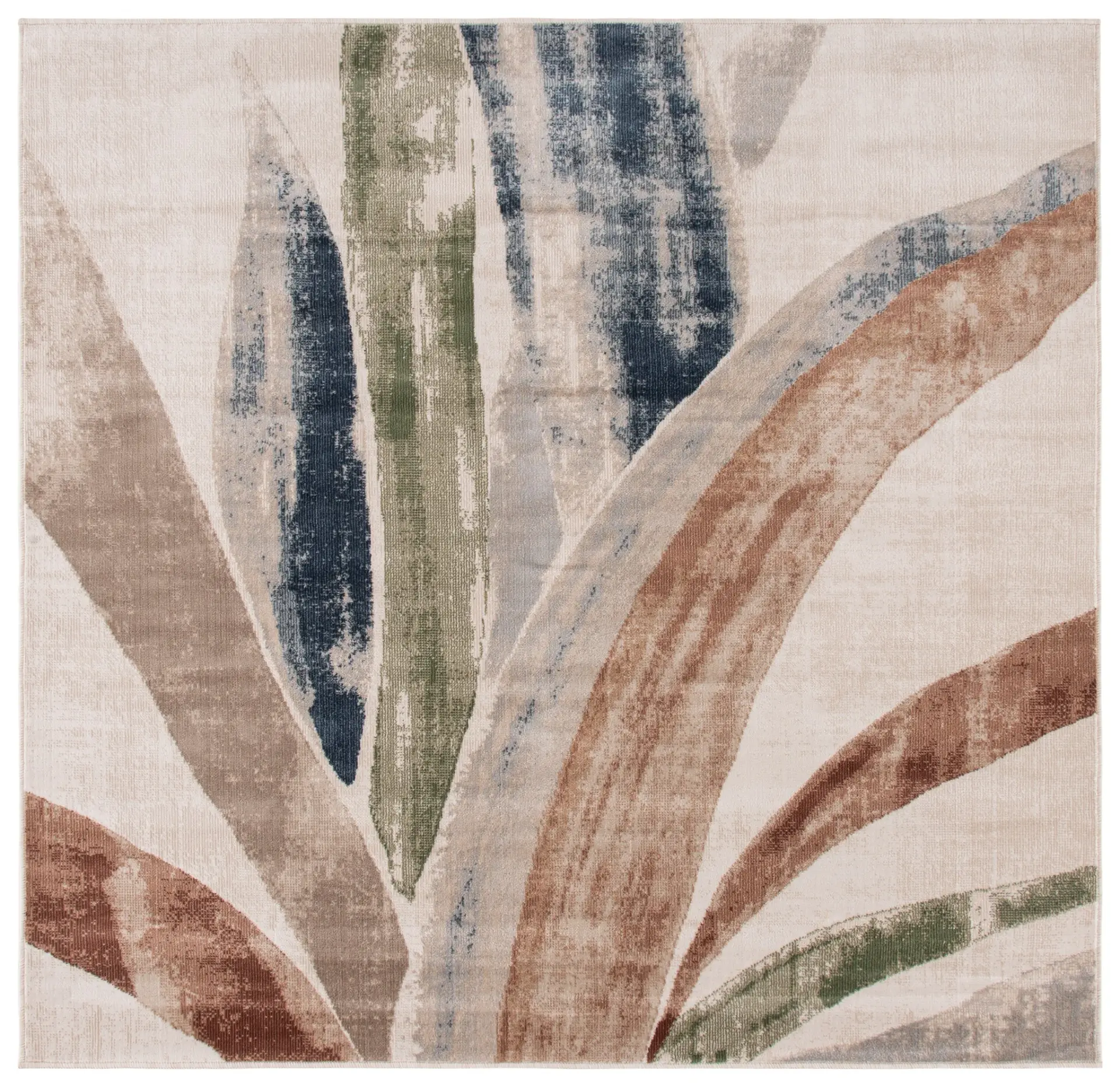 Utopia Contemporary Botanical Leaf Outdoor Rug