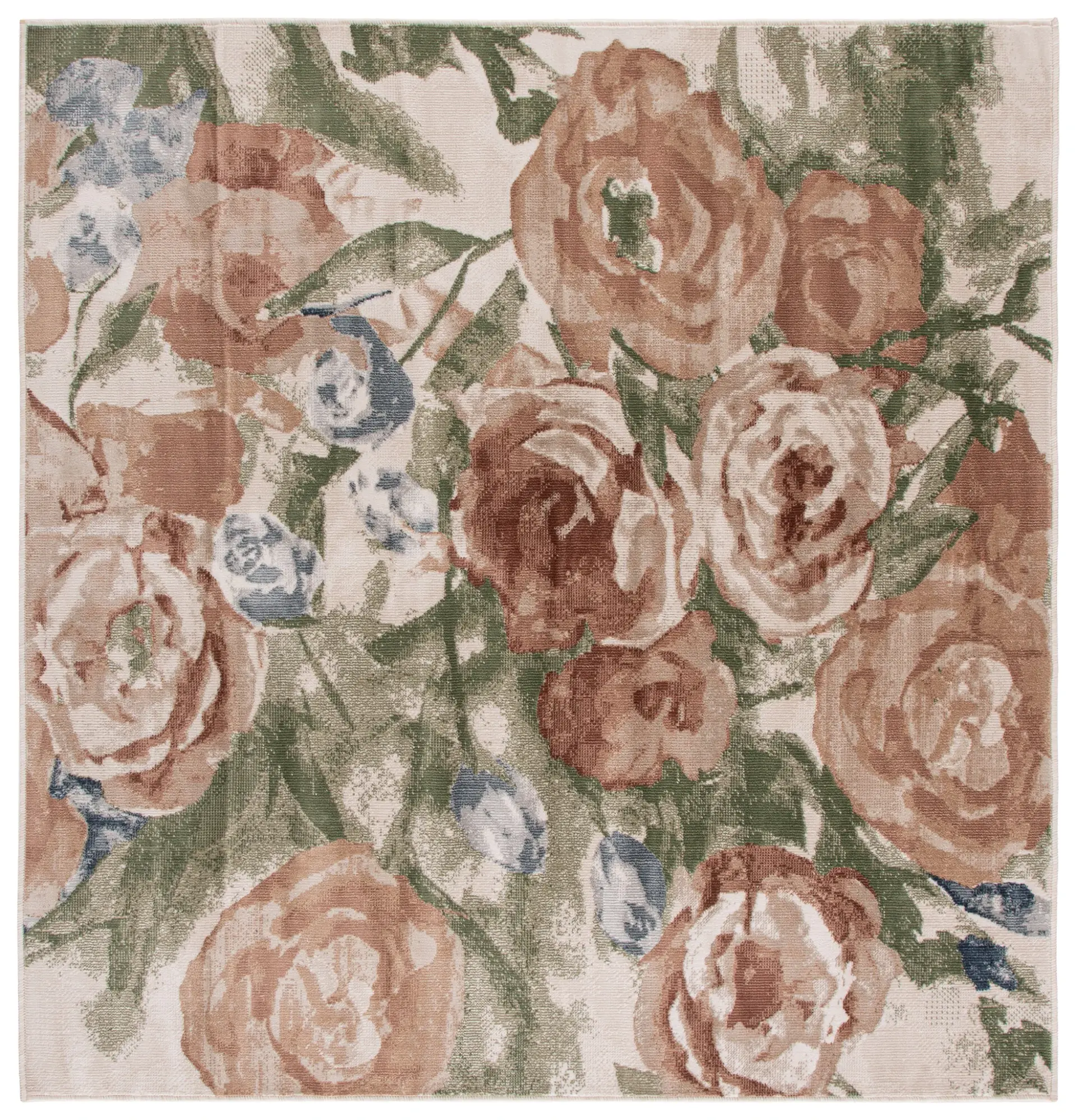 Utopia Transitional Floral Outdoor Rug