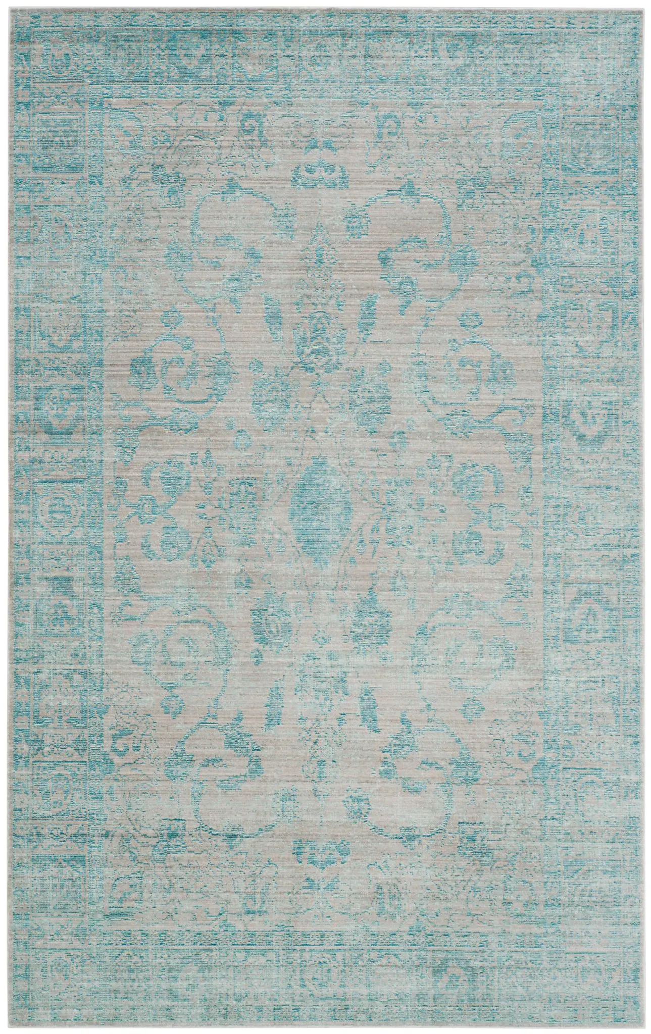 Valencia Distressed Medallion Border Rug