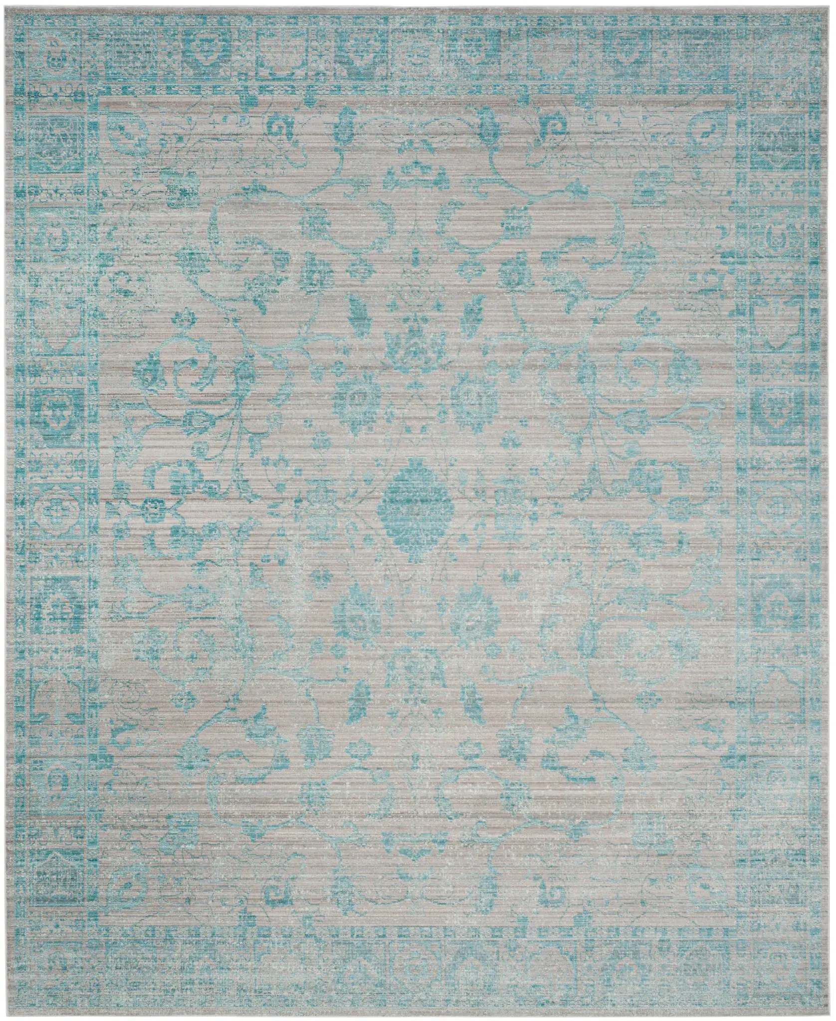 Valencia Distressed Medallion Border Rug