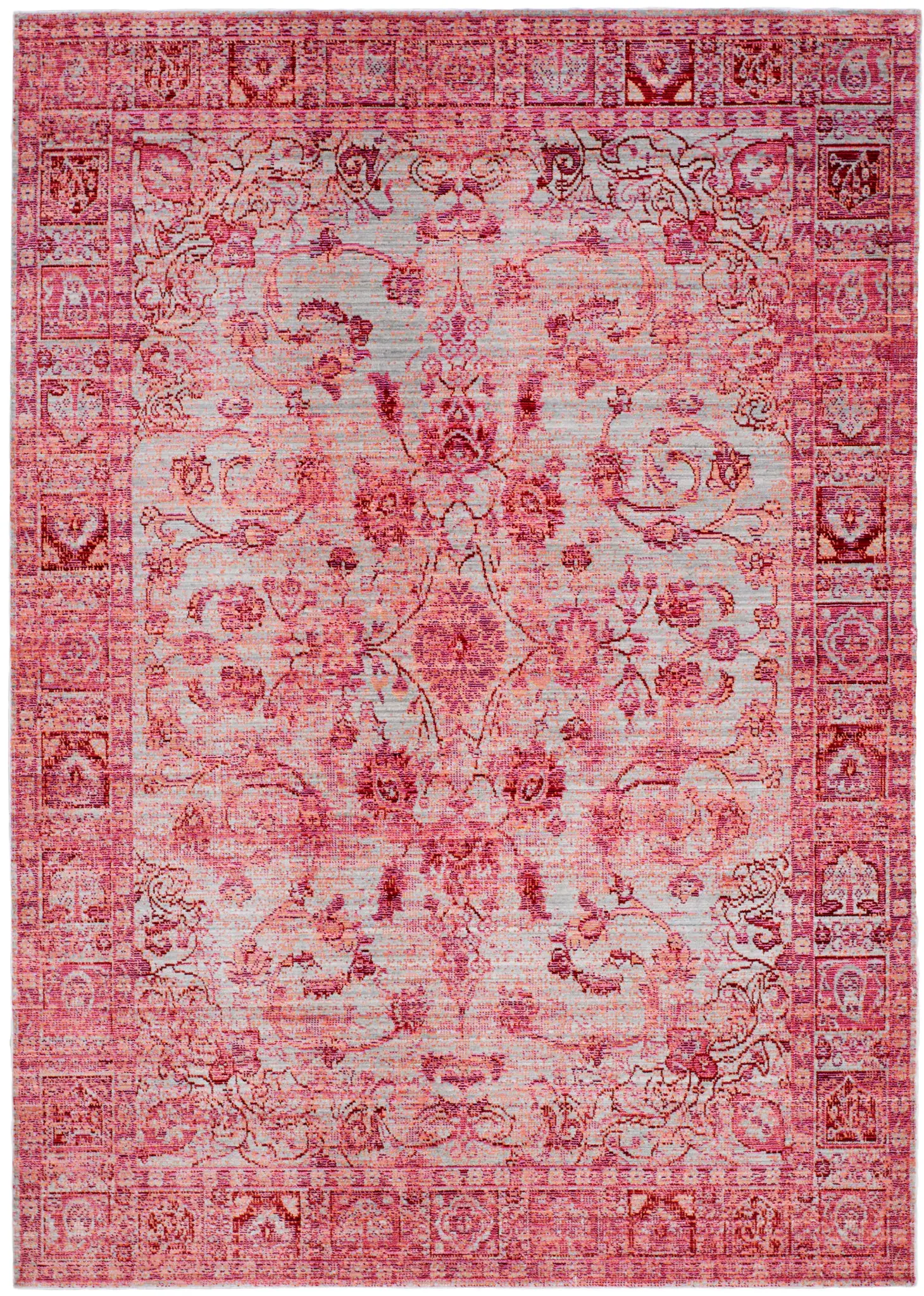 Valencia Distressed Medallion Border Rug