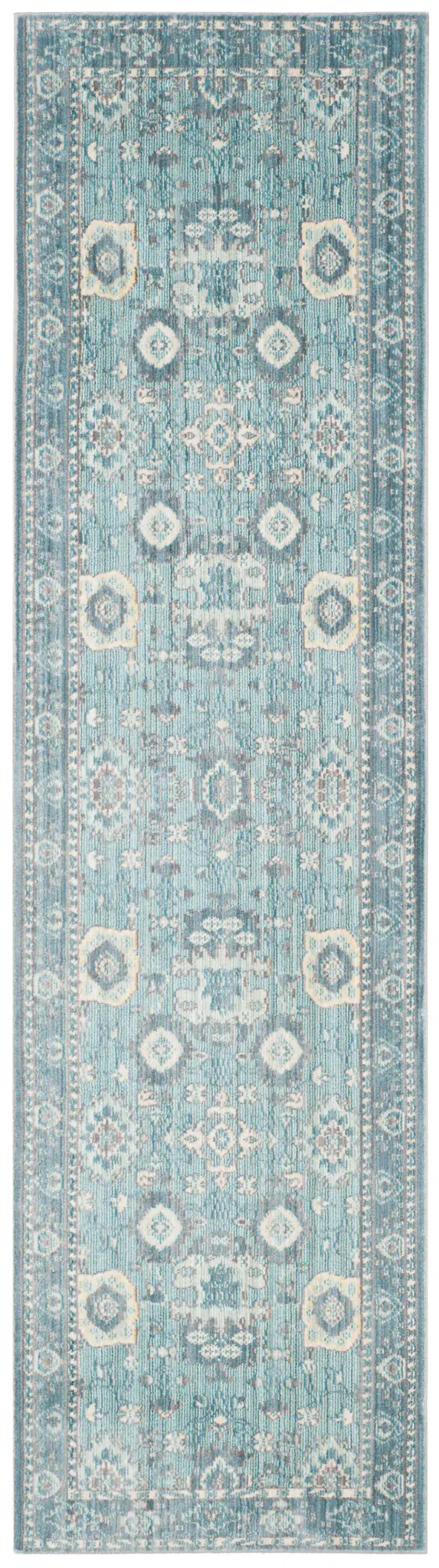 Valencia Distressed Floral Border Rug