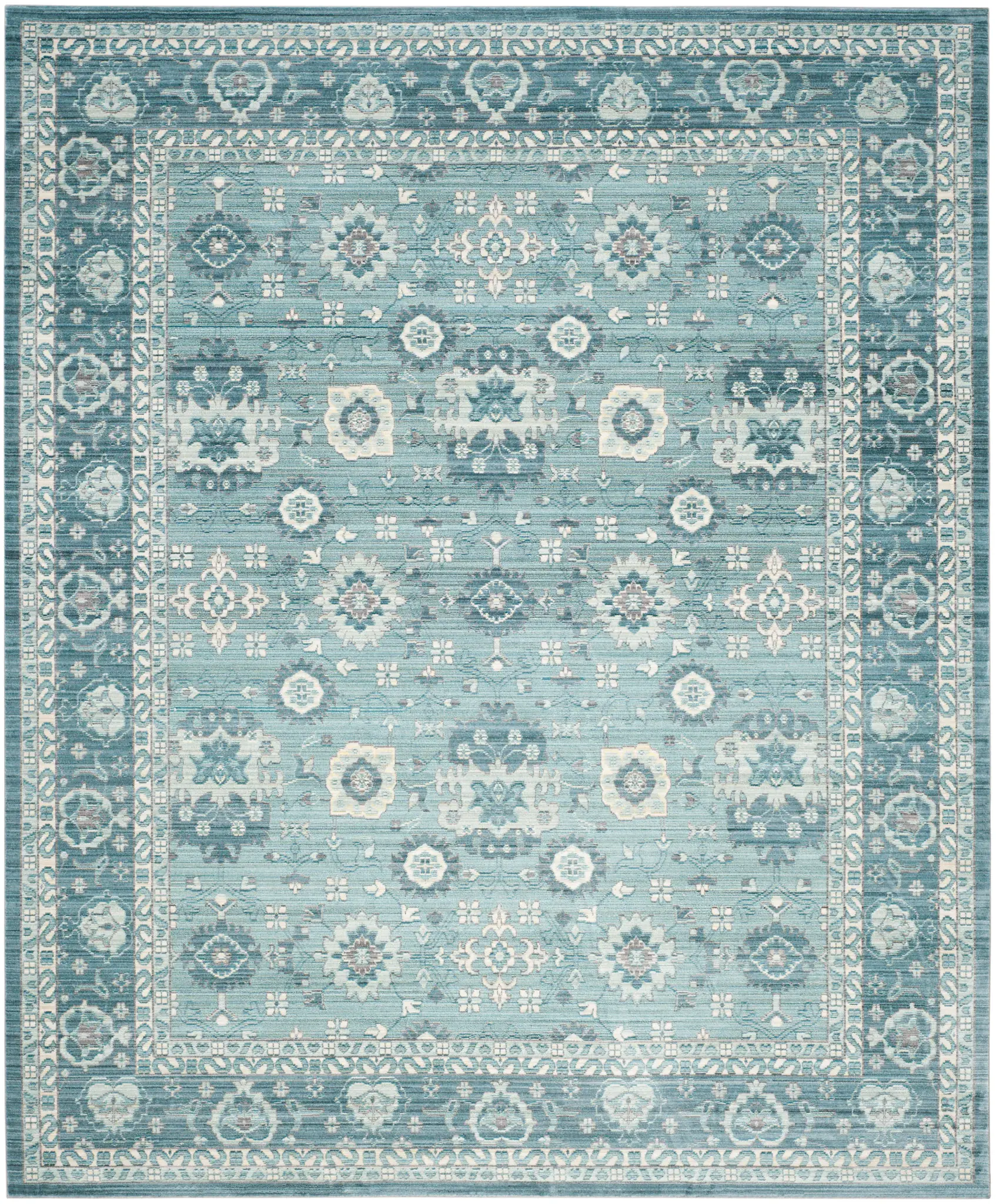 Valencia Distressed Floral Border Rug