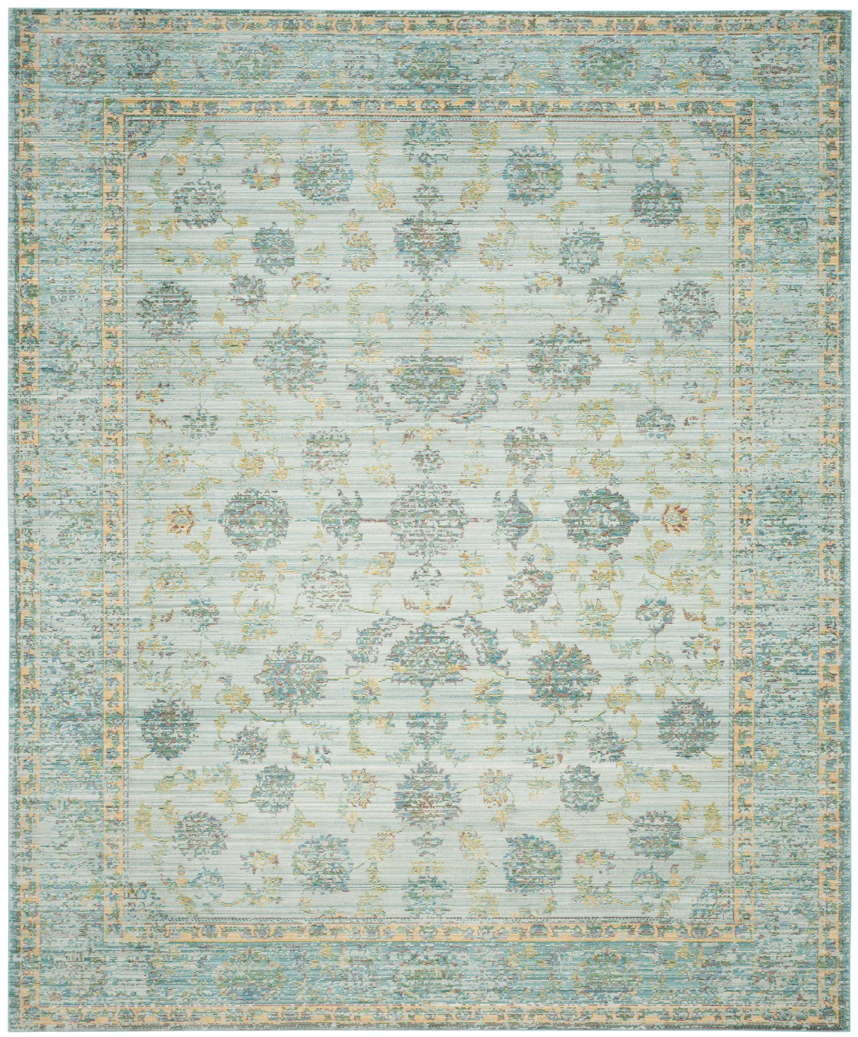 Valencia Floral Scroll Bordered Rug