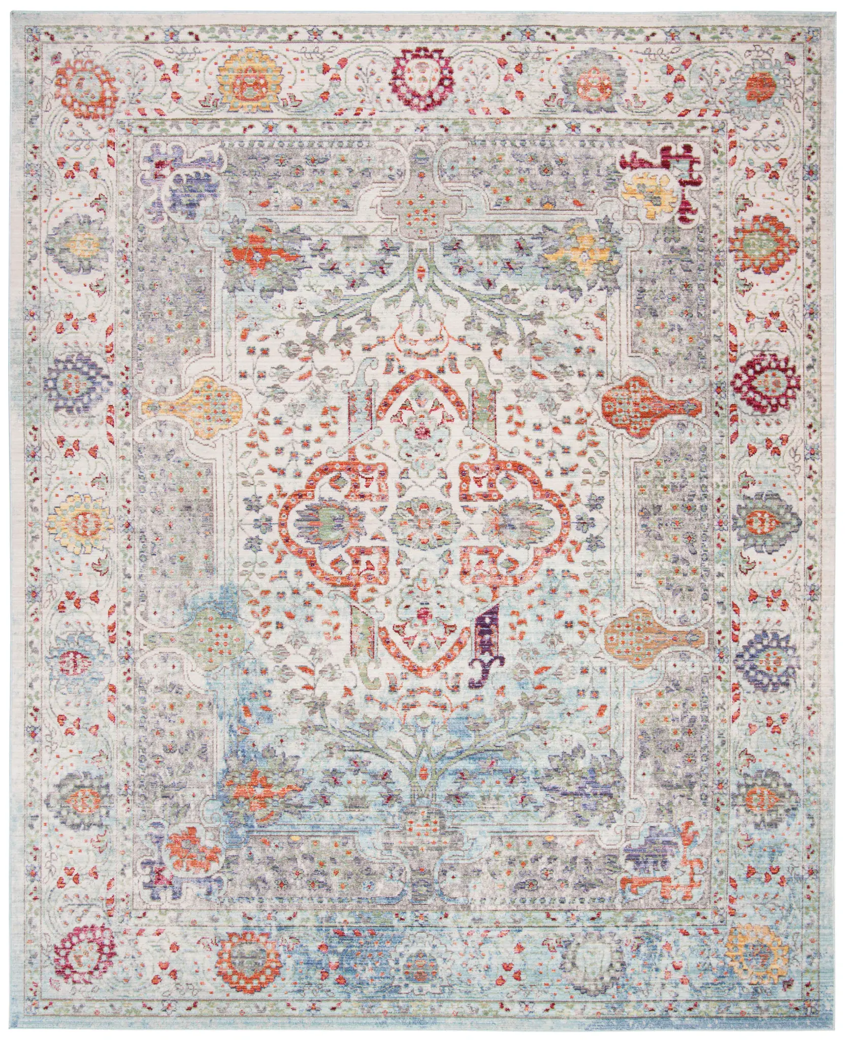 Valencia Distressed Cartouche Medallion Rug