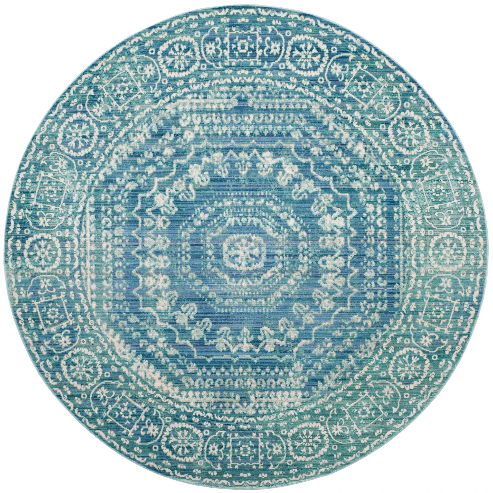 Valencia Distressed Rosette Medallion Rug