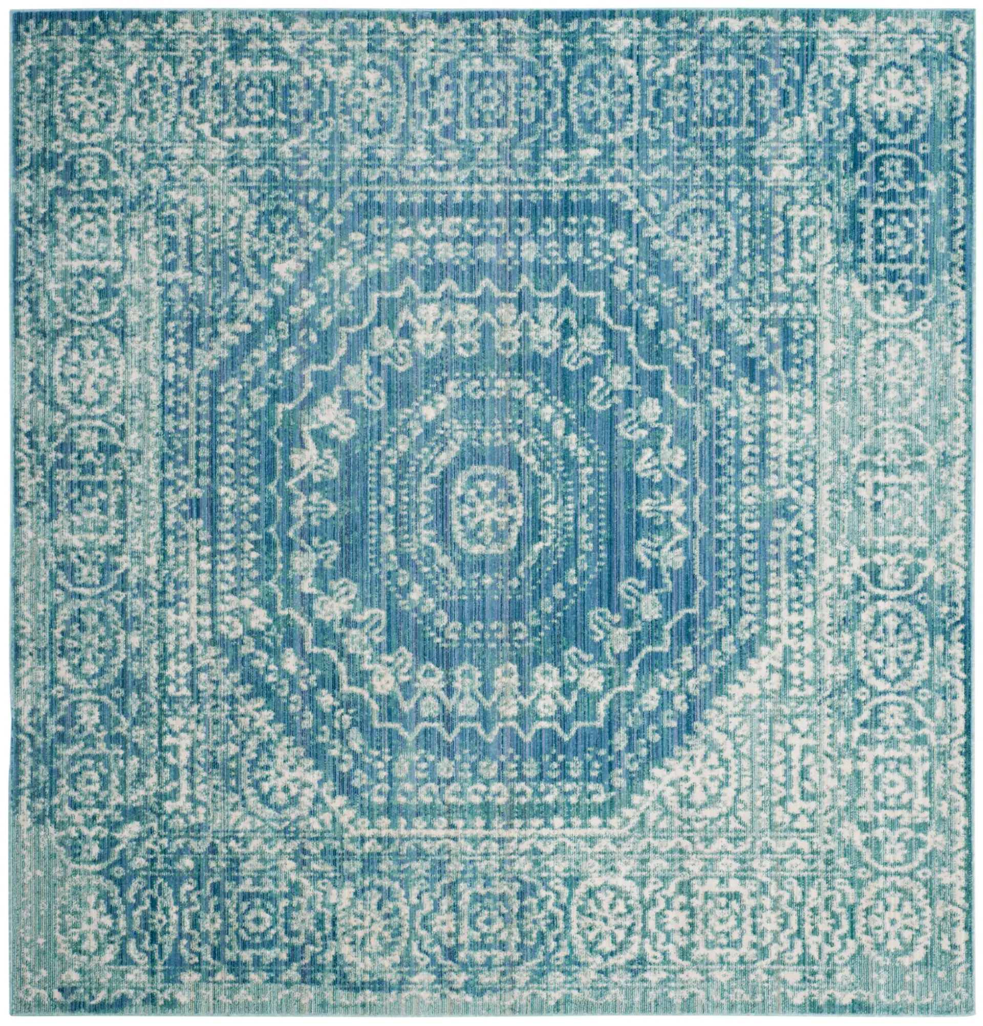Valencia Distressed Rosette Medallion Rug