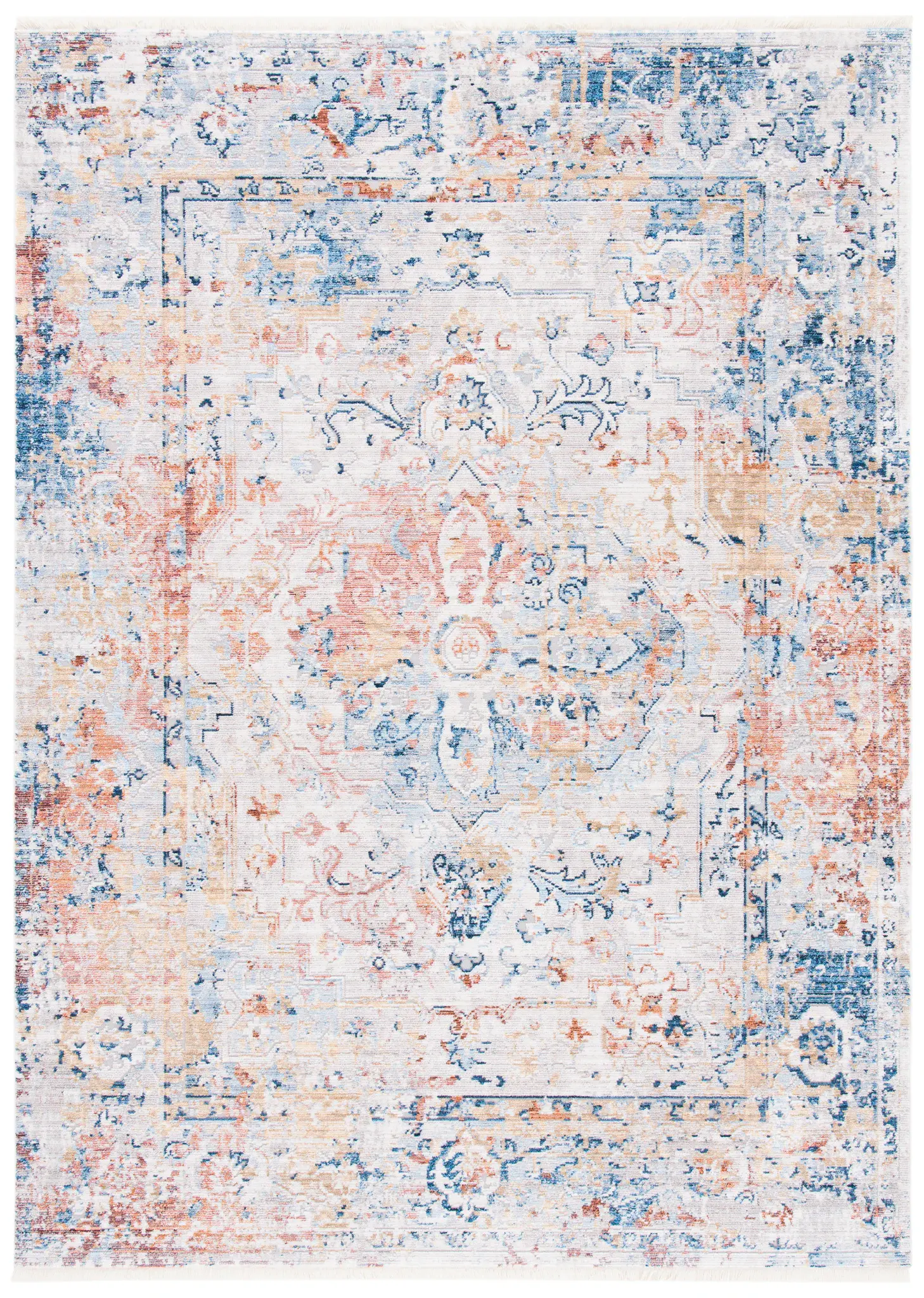 Valencia Distressed Square Medallion Rug
