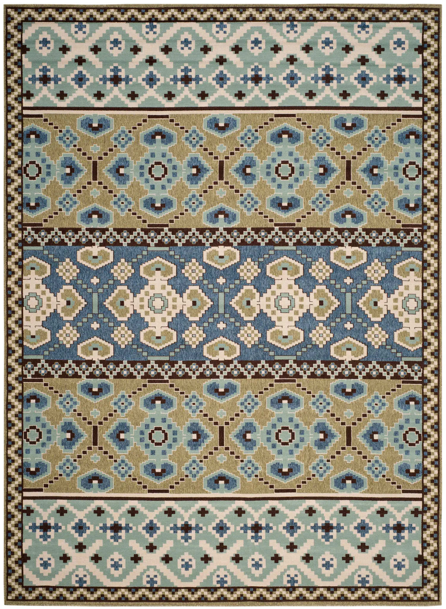 Veranda Banded Tribal Outdoor Rug
