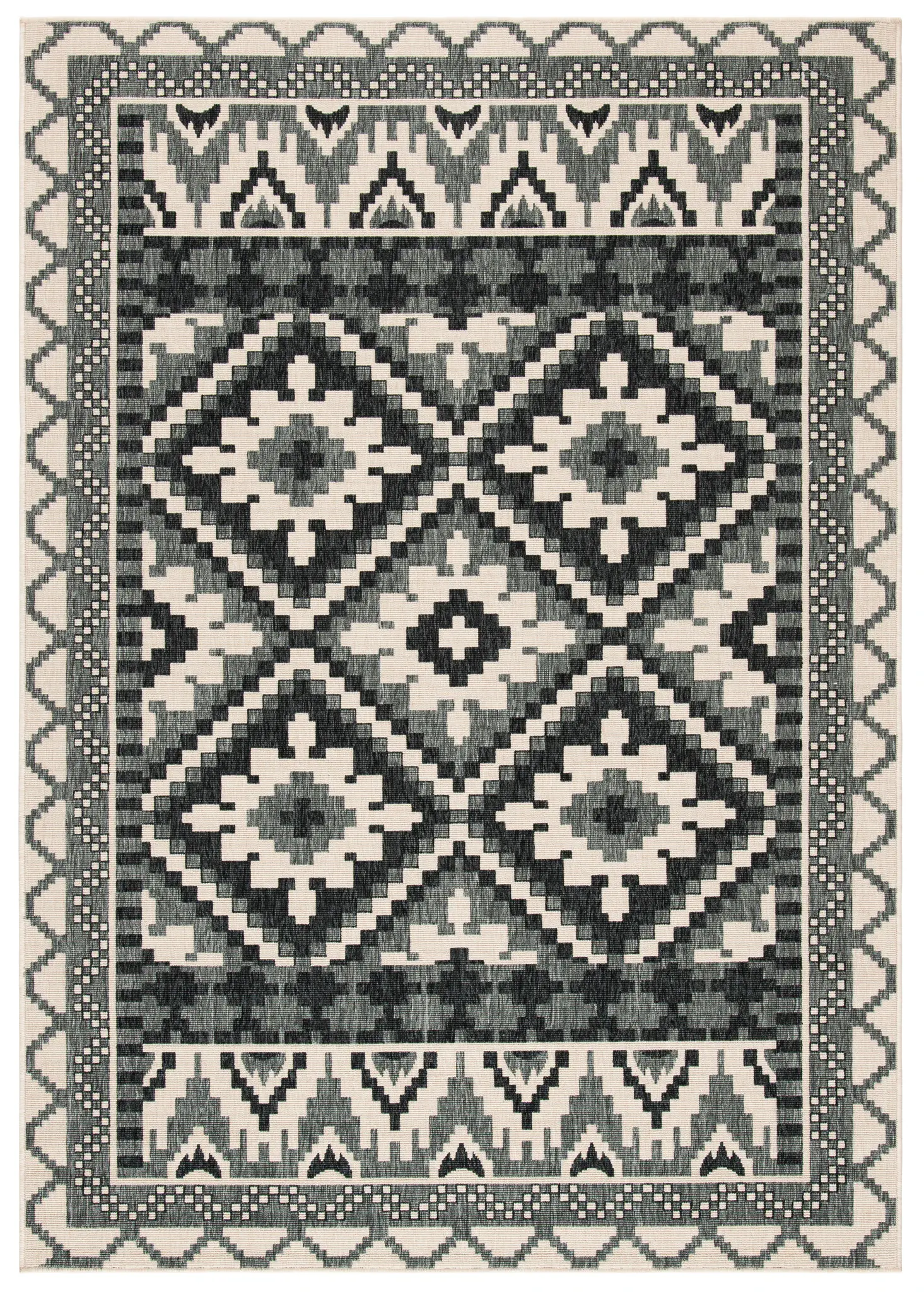 Veranda Geometric Diamond Outdoor Rug