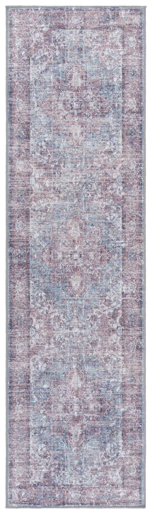 Vintage Heriz Faded Medallion Washable Rug