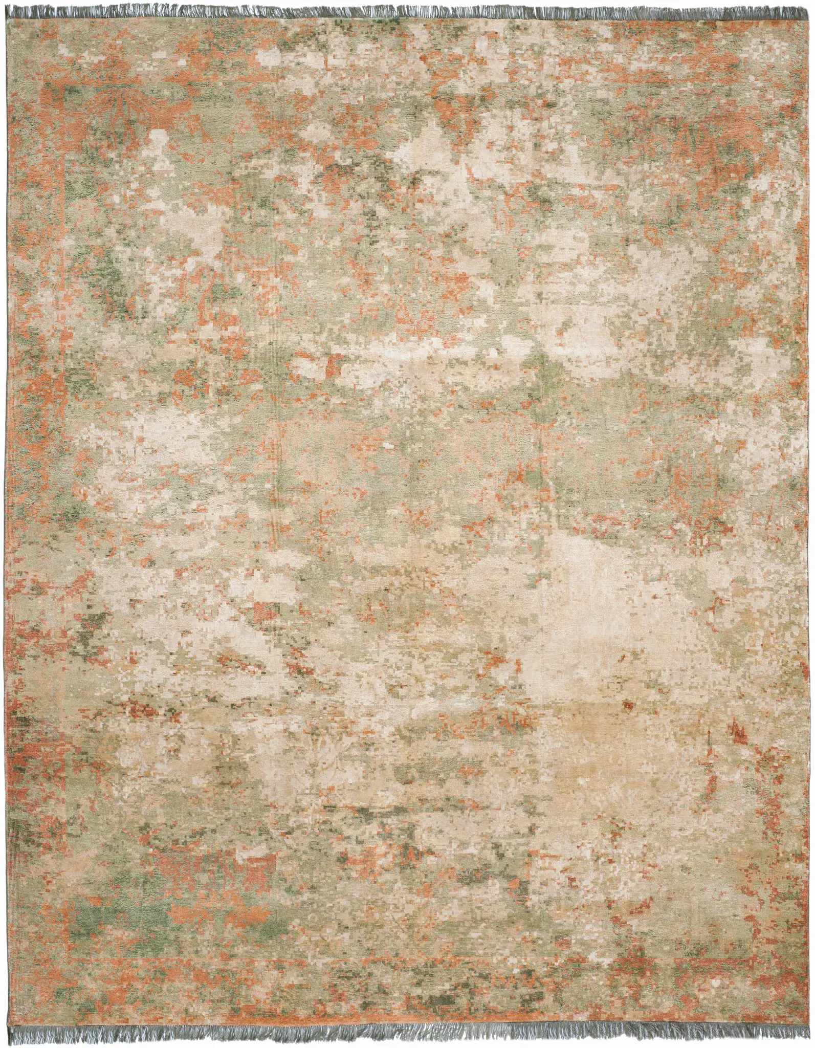 Vineyard Eroded Floral Hand-Knotted Rug
