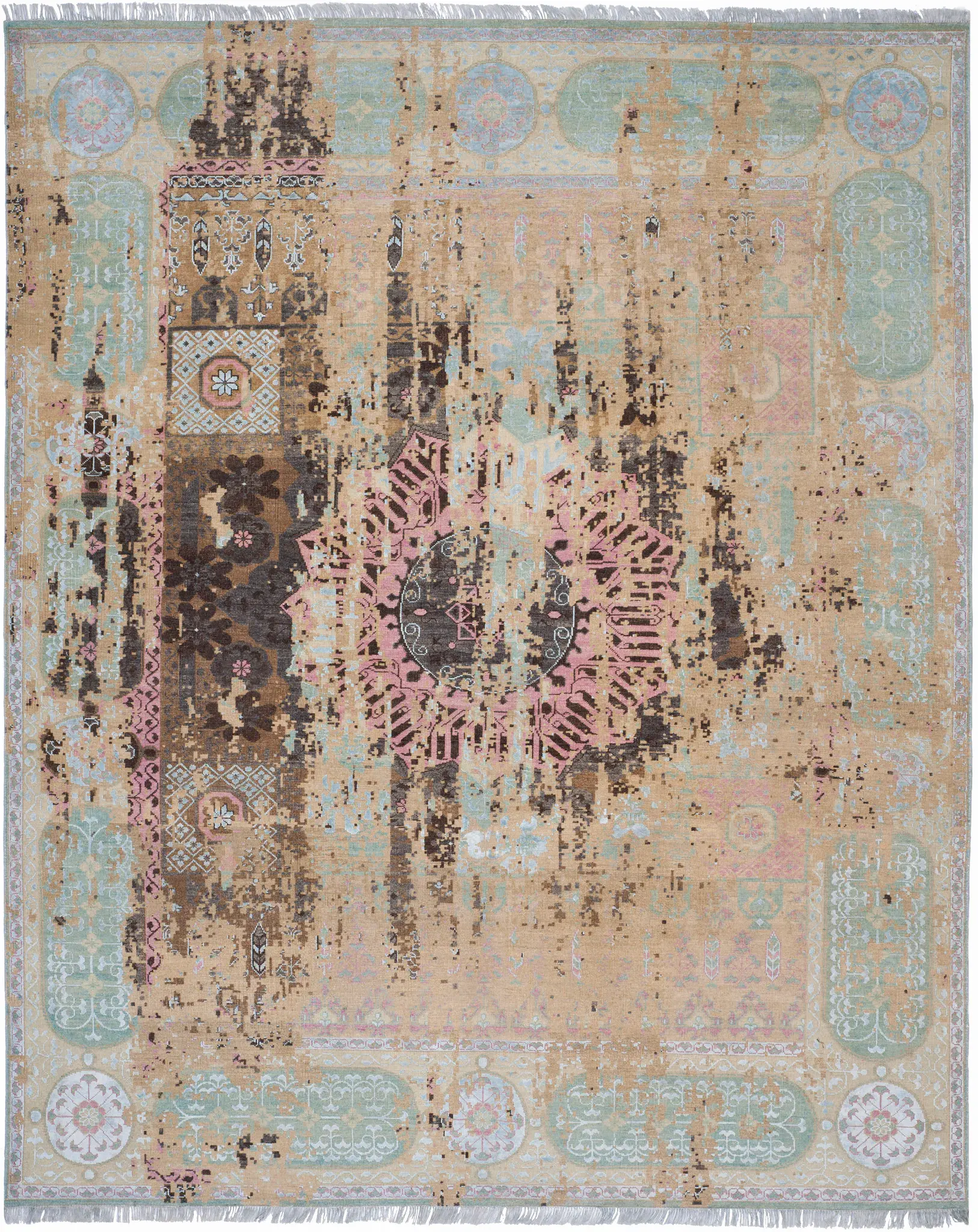 Vineyard Eroded Medallion Hand-Knotted Rug