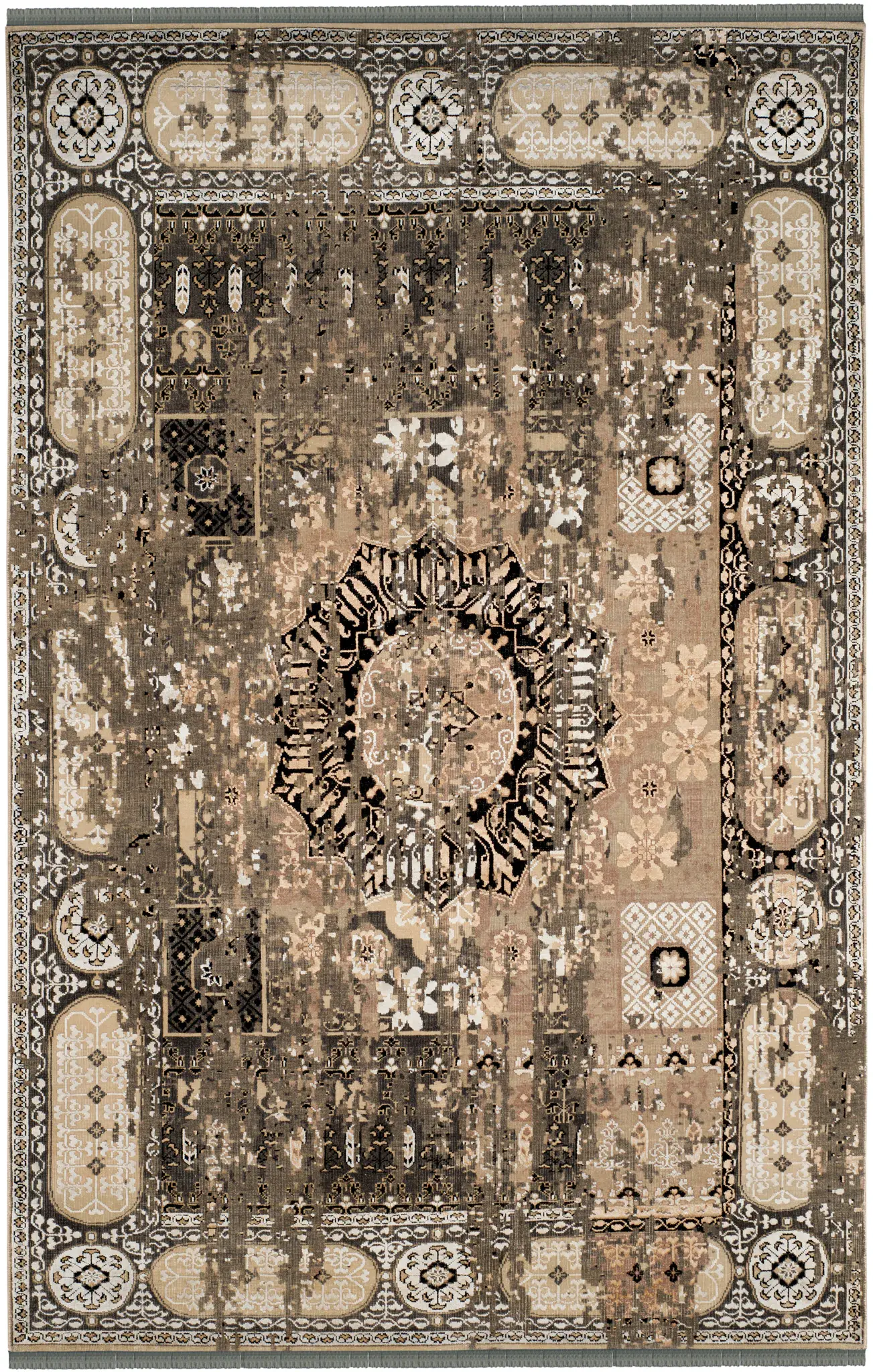 Vineyard Eroded Medallion Hand-Knotted Rug