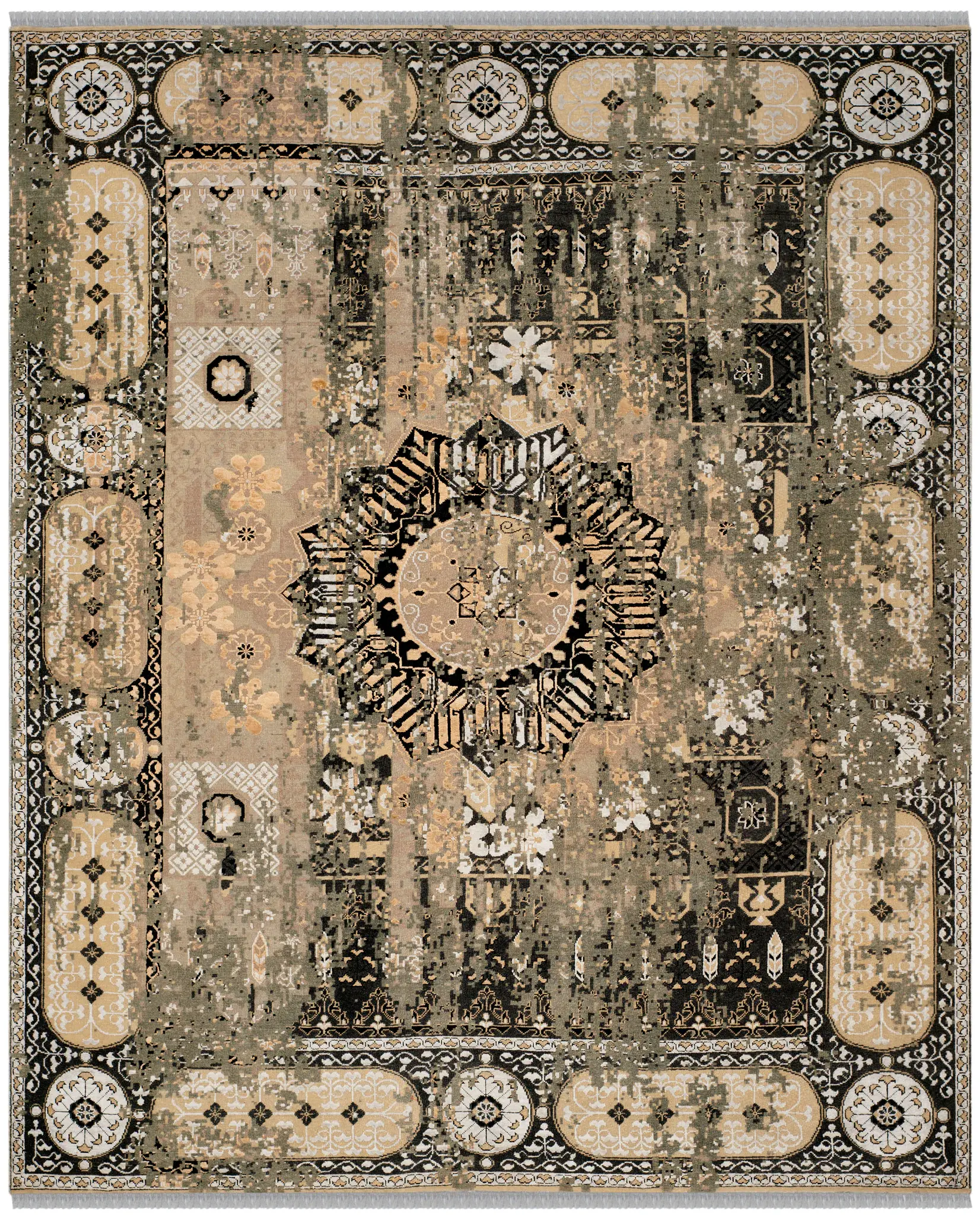 Vineyard Eroded Medallion Hand-Knotted Rug