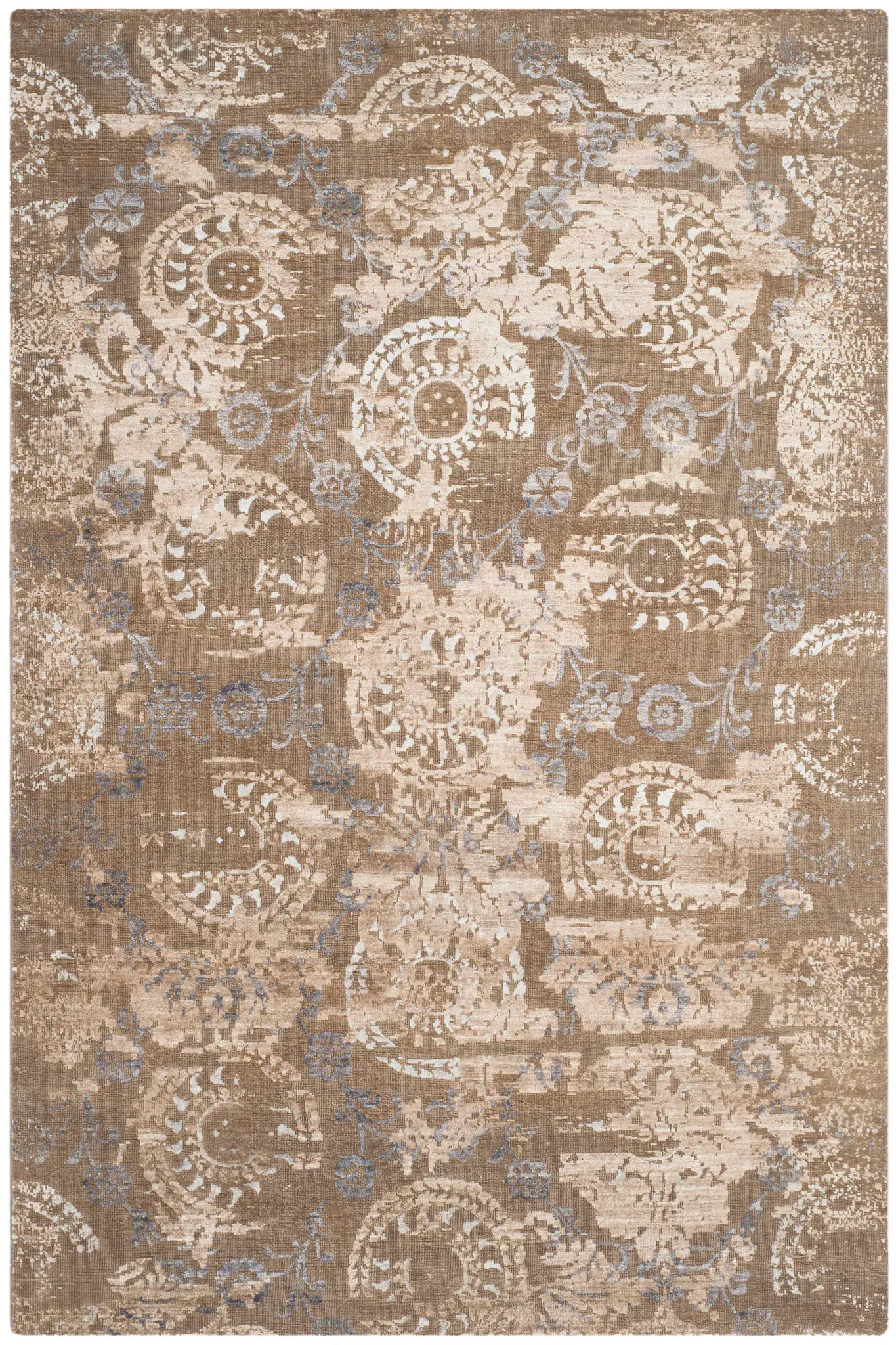 Vineyard Distressed Suzani Hand-Knotted Rug