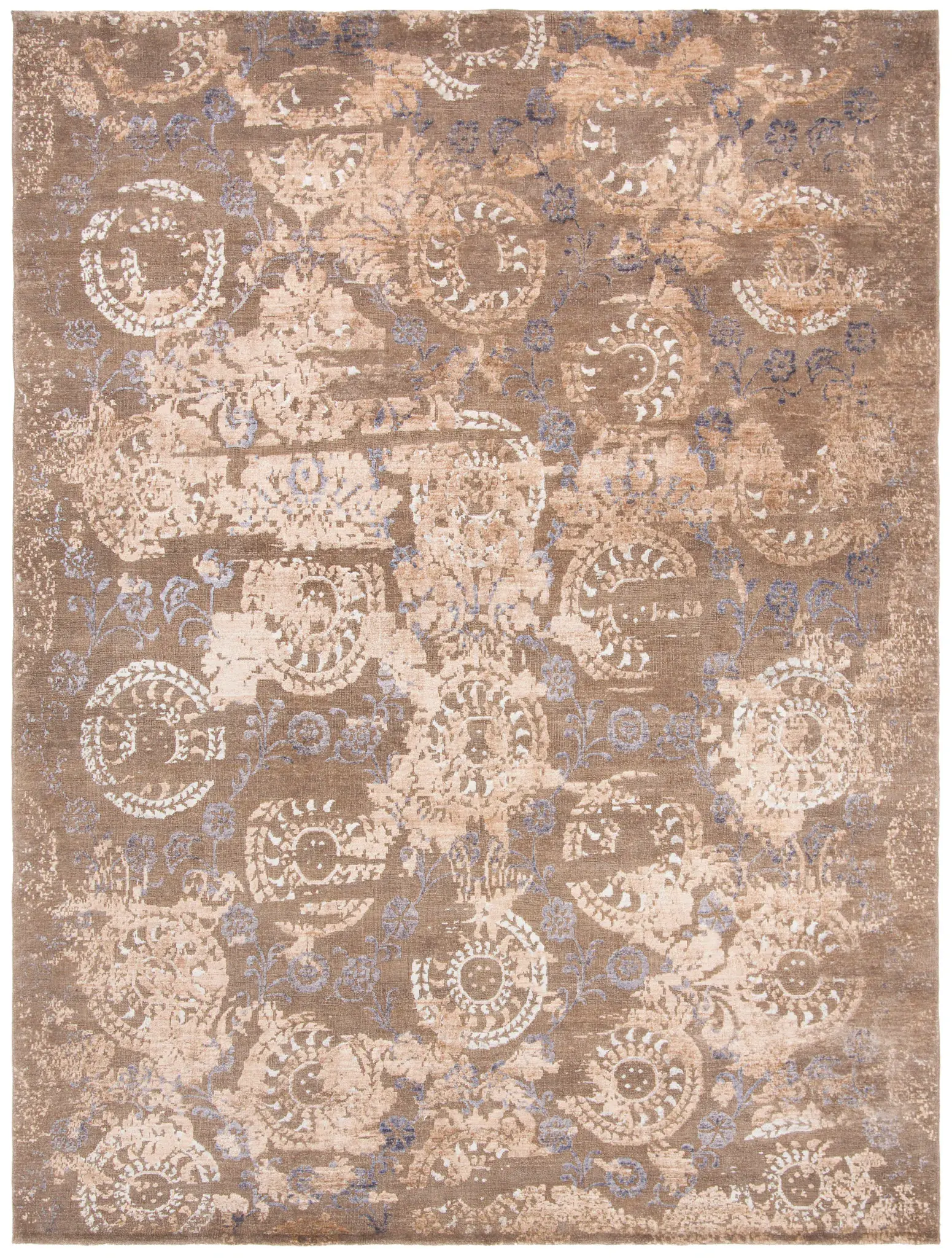 Vineyard Distressed Suzani Hand-Knotted Rug