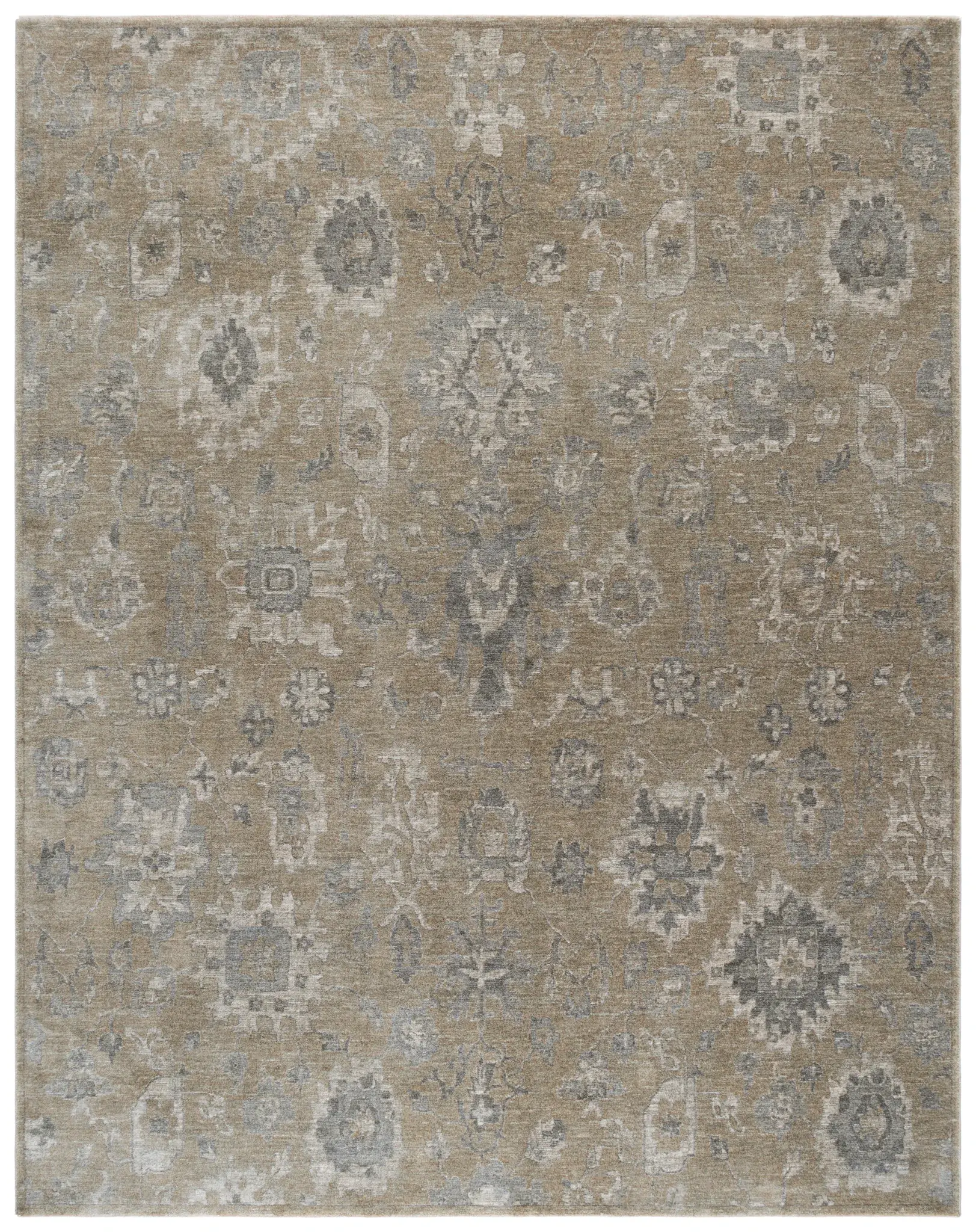 Vintage Overdye Distressed Floral Rug