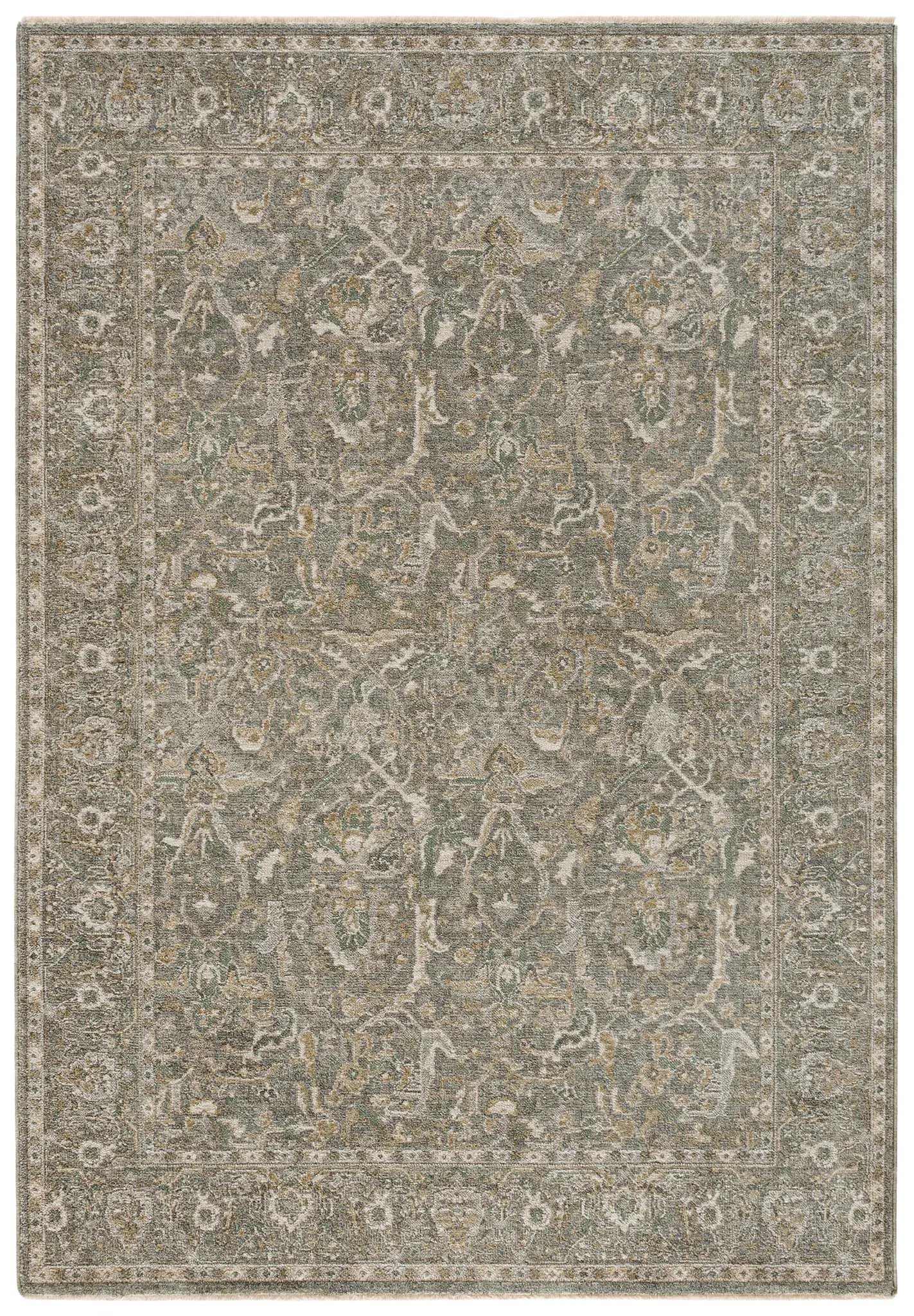 Vintage Overdye Floral Border Rug