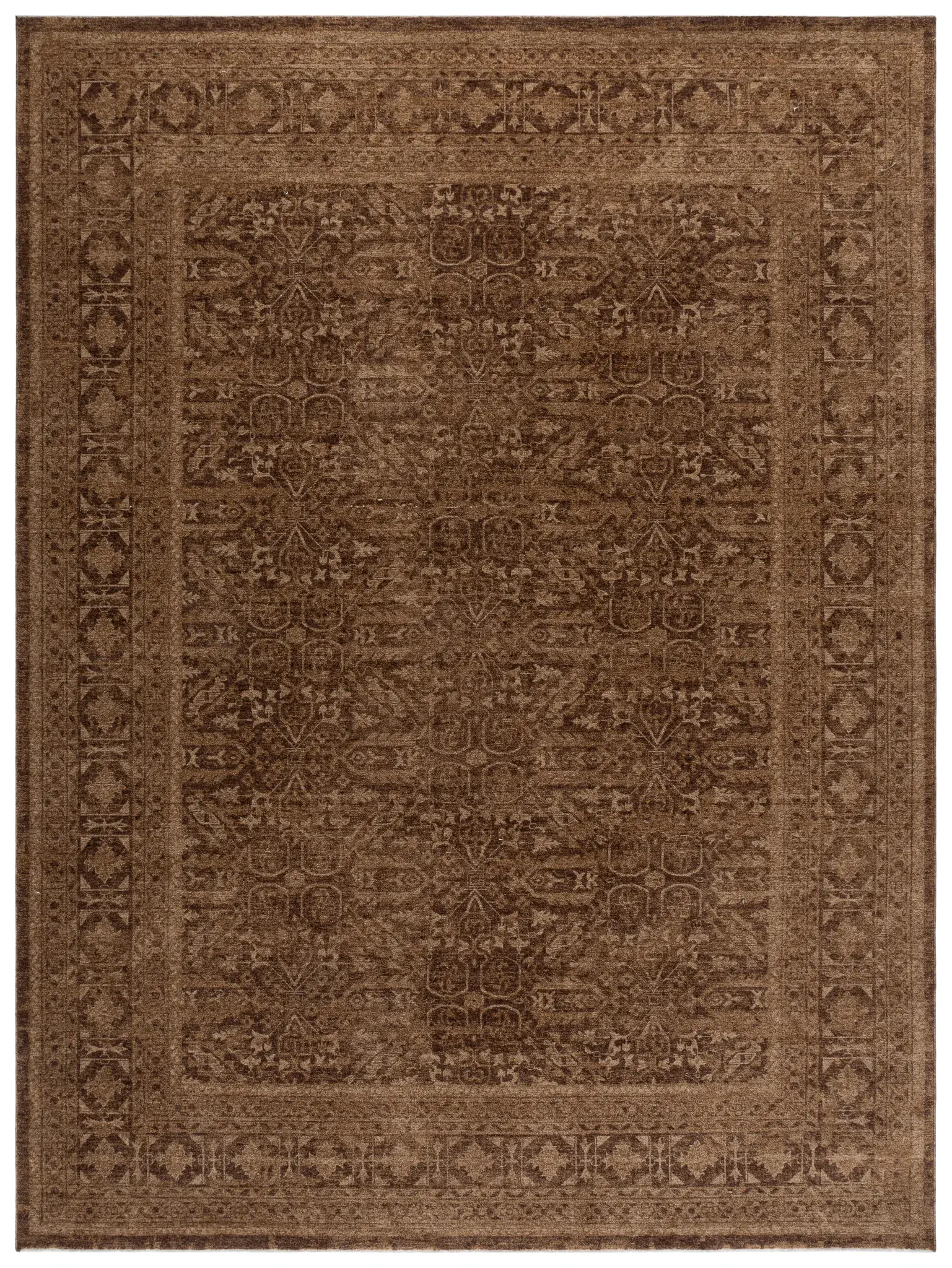 Vintage Overdye Bordered Floral Rug