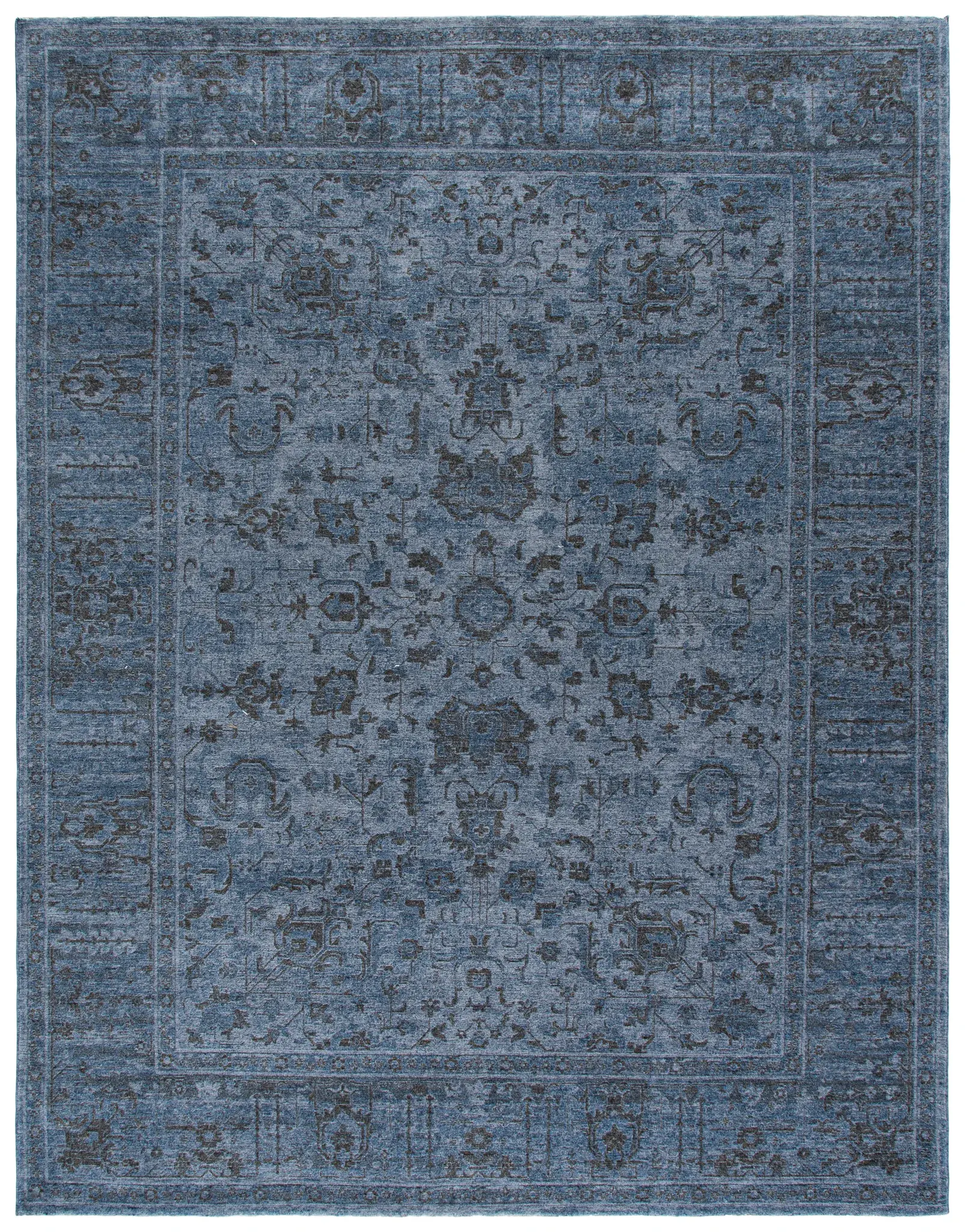 Vintage Overdye Floral Bordered Rug