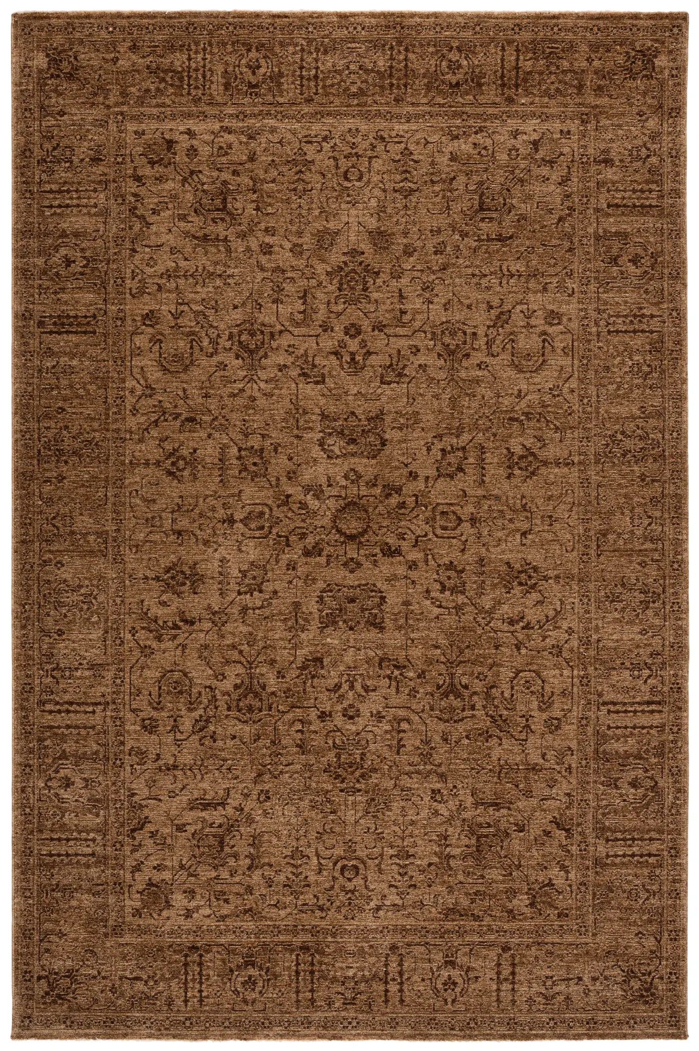 Vintage Overdye Floral Bordered Rug