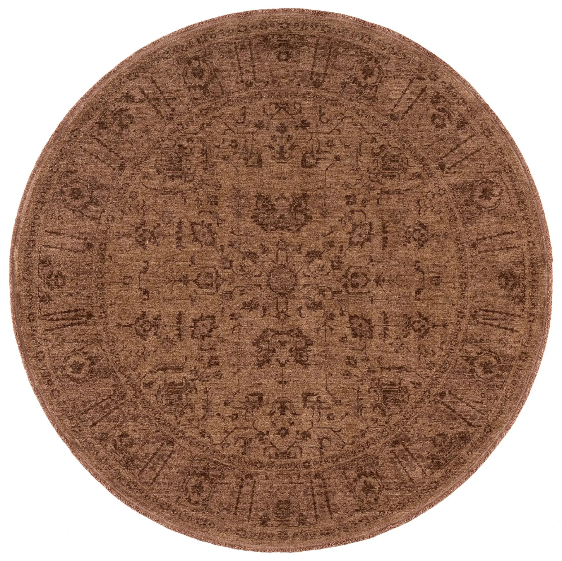 Vintage Overdye Floral Bordered Rug