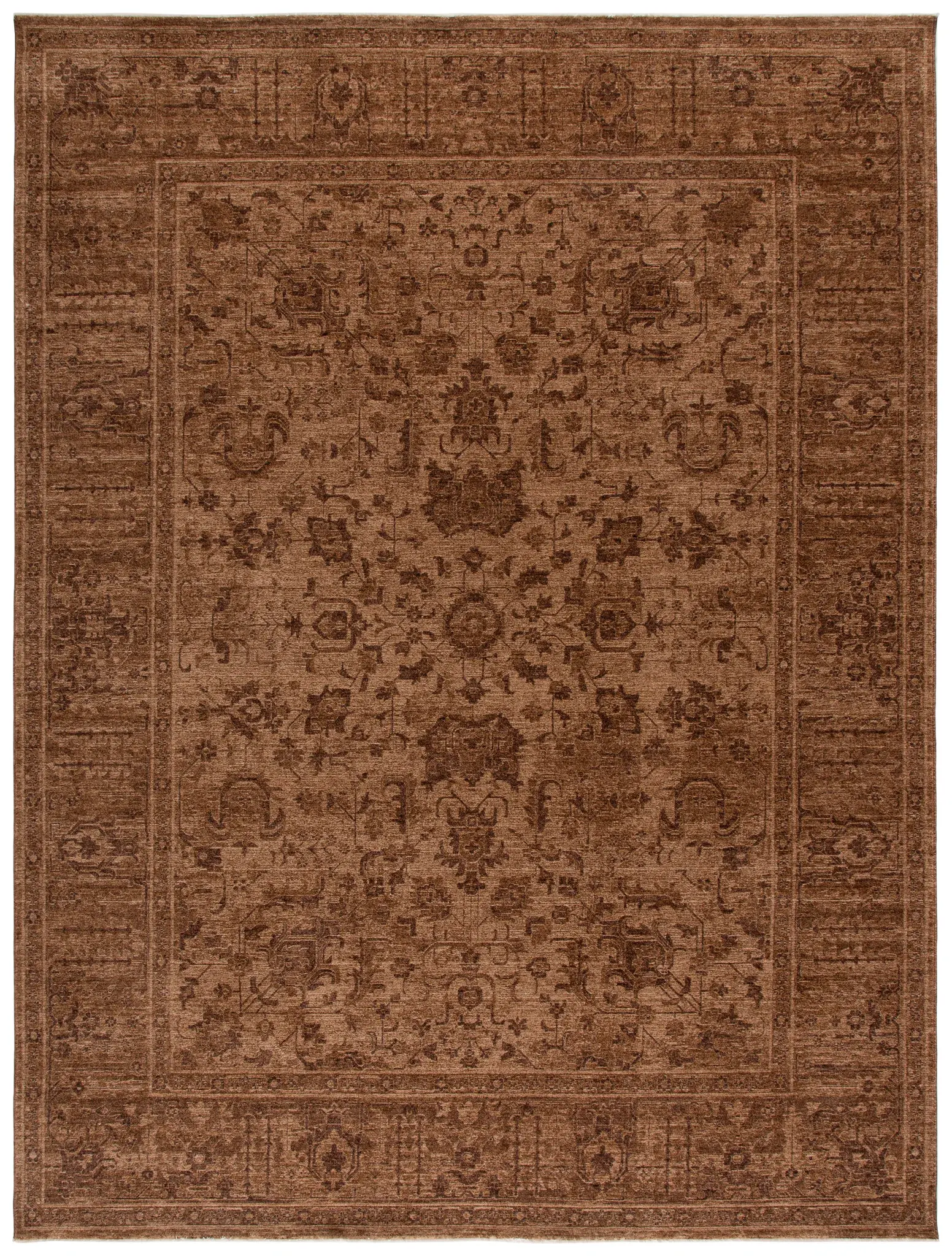 Vintage Overdye Floral Bordered Rug