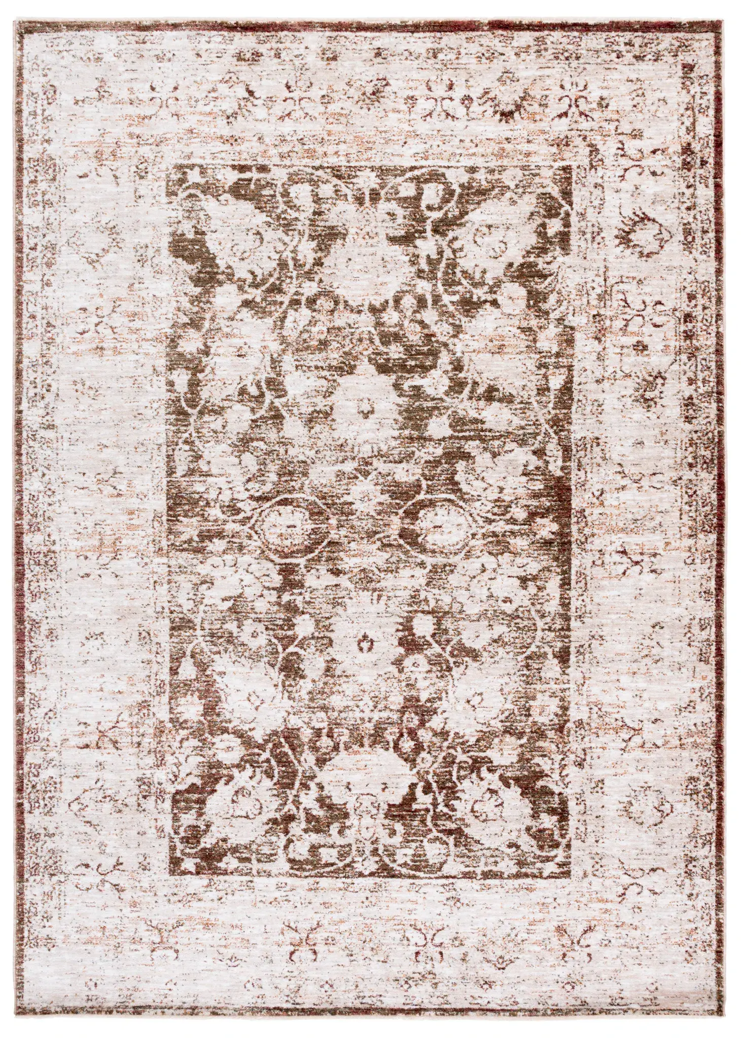 Vintage Oushak Distressed Floral Rug