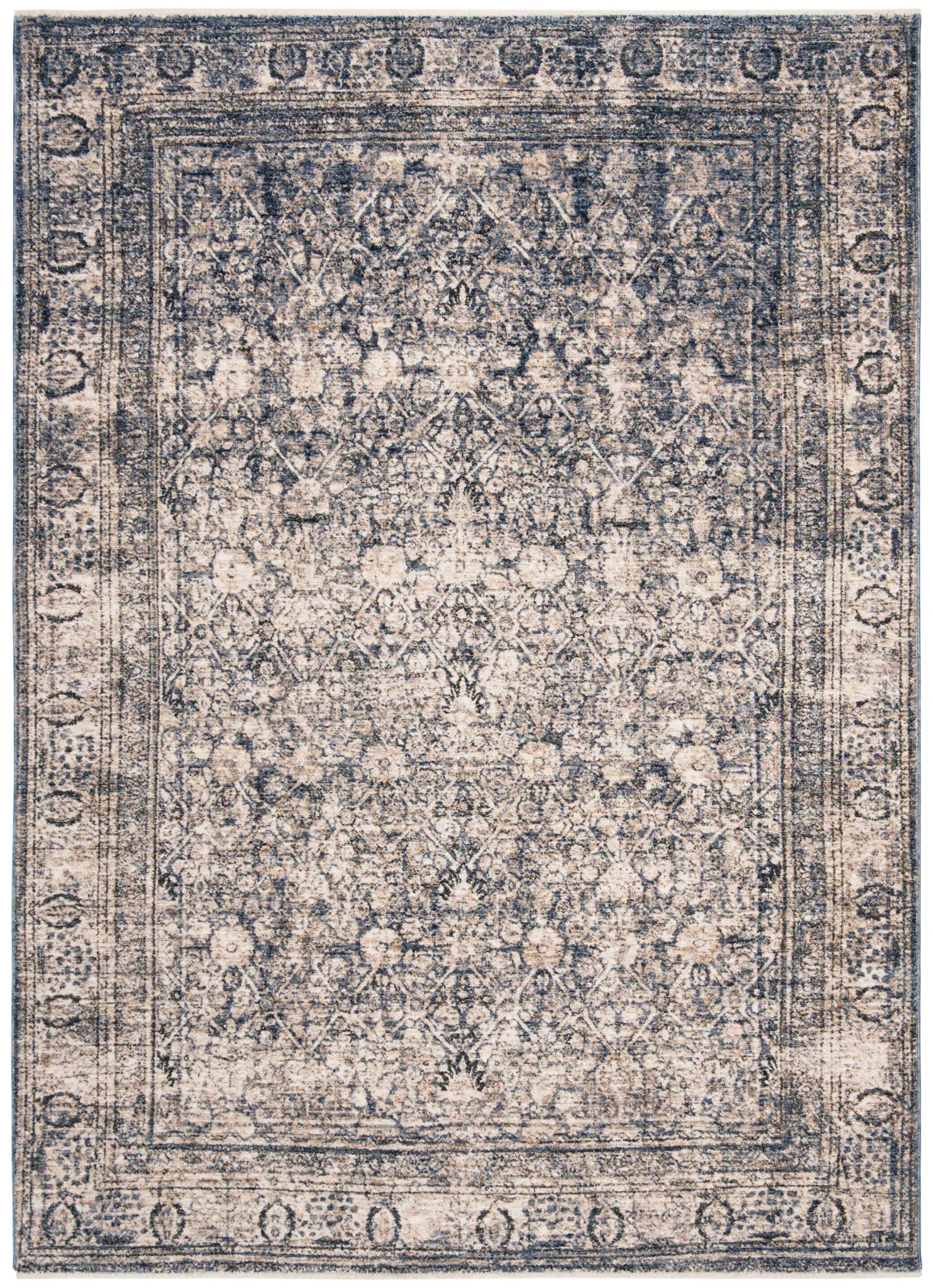 Vintage Oushak Traditional Bordered Rug