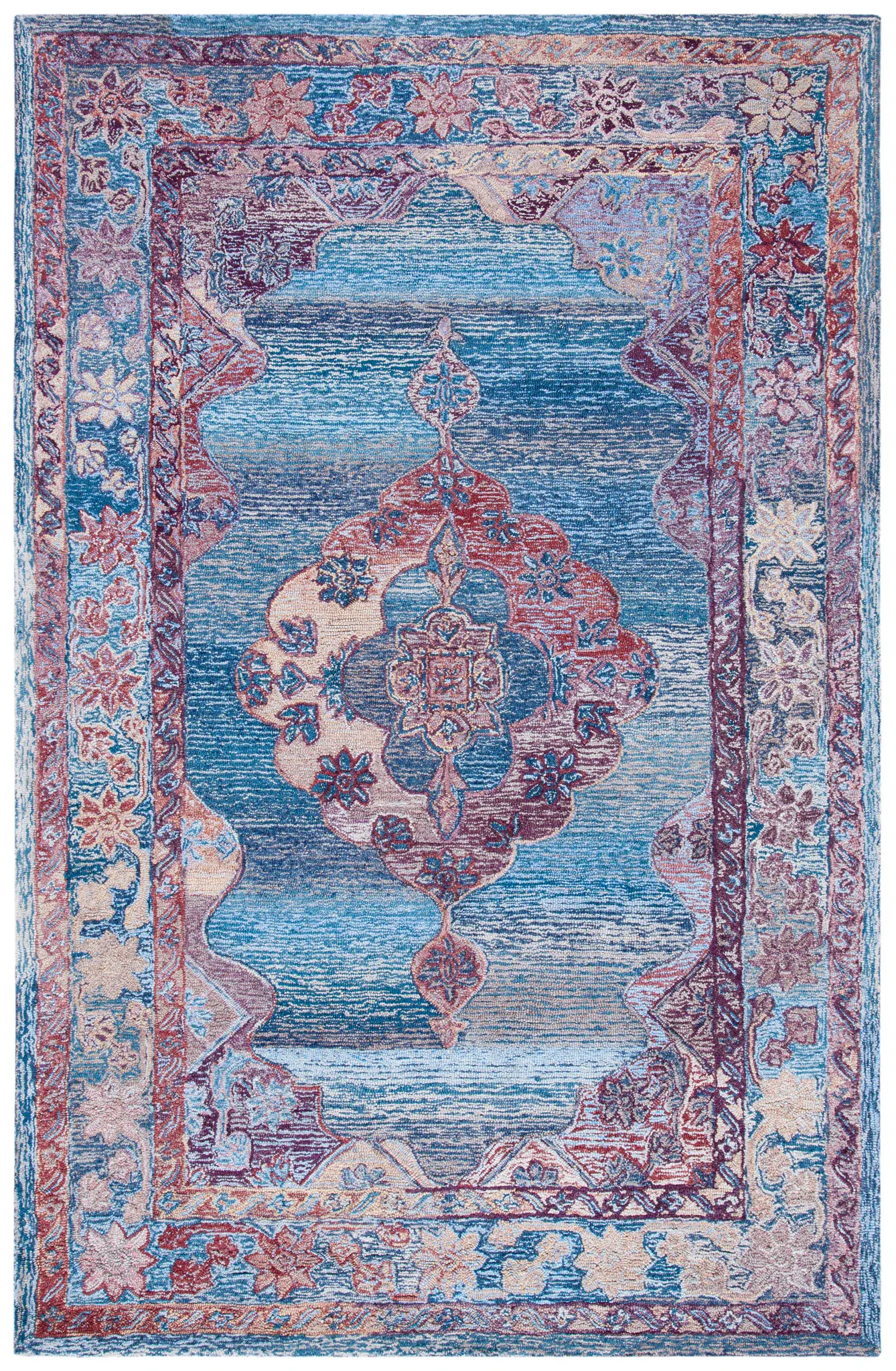 Vintage Oushak Floral Medallion Hand-Tufted Rug