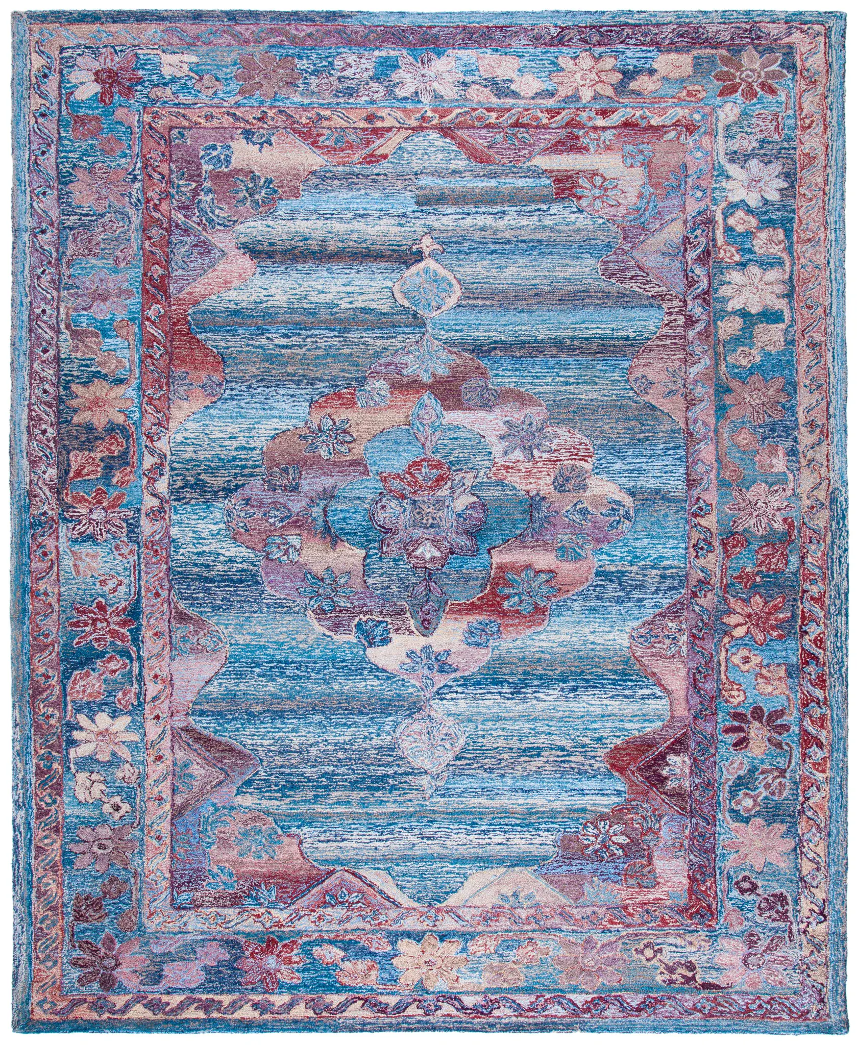 Vintage Oushak Floral Medallion Hand-Tufted Rug