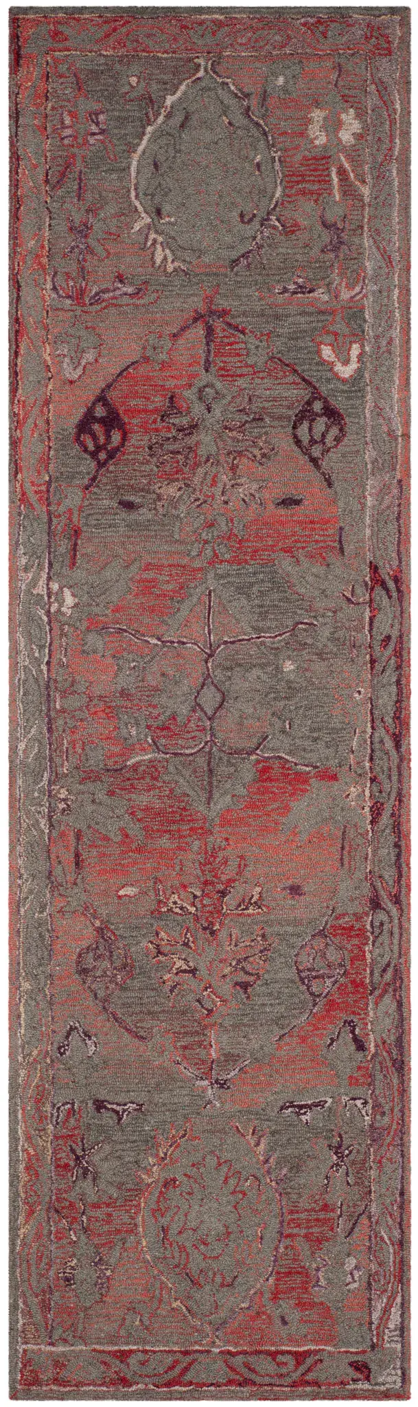 Vintage Oushak Faded Floral Hand-Tufted Rug