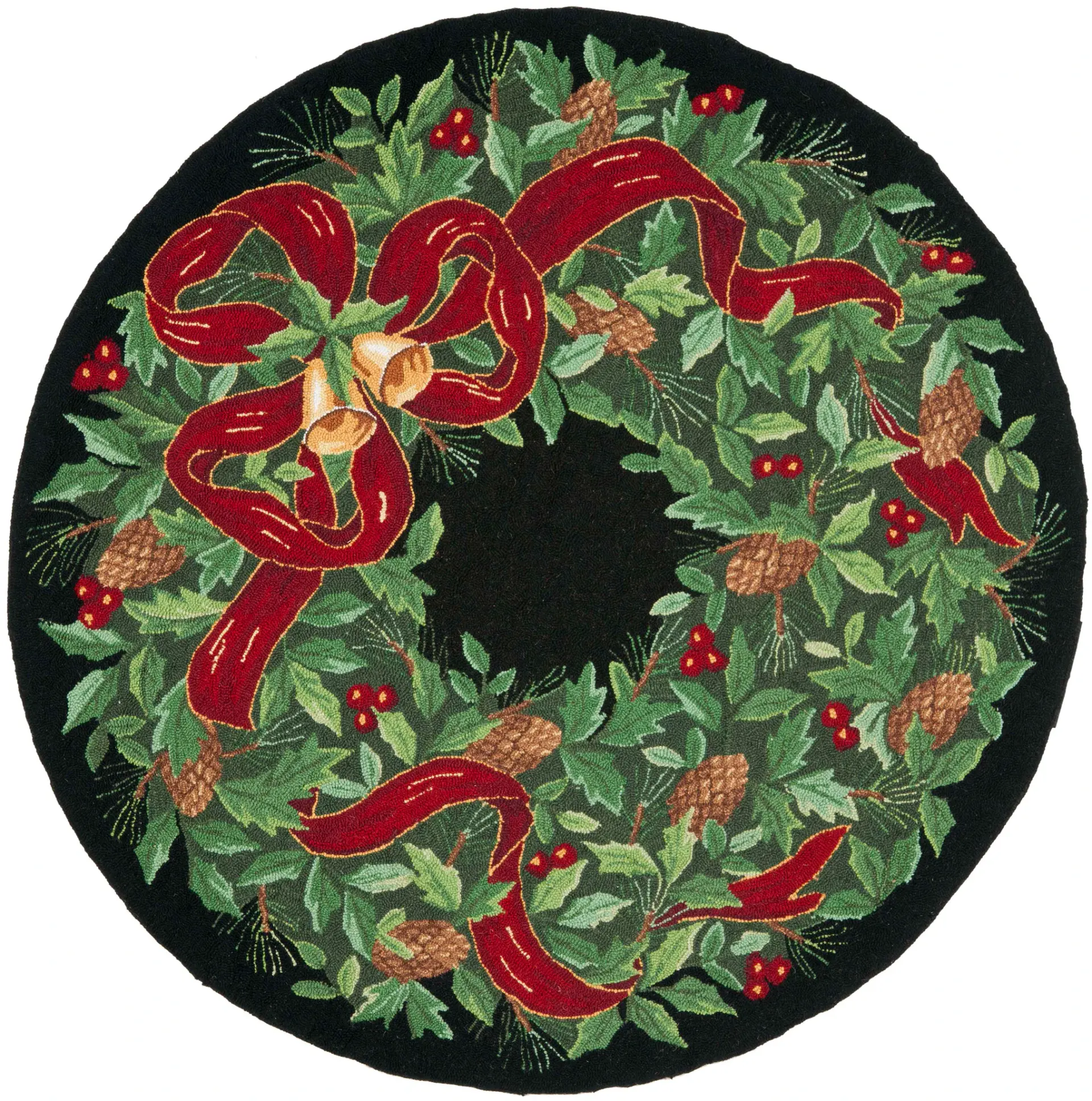 Vintage Posters Seasonal Wreath Wool Rug