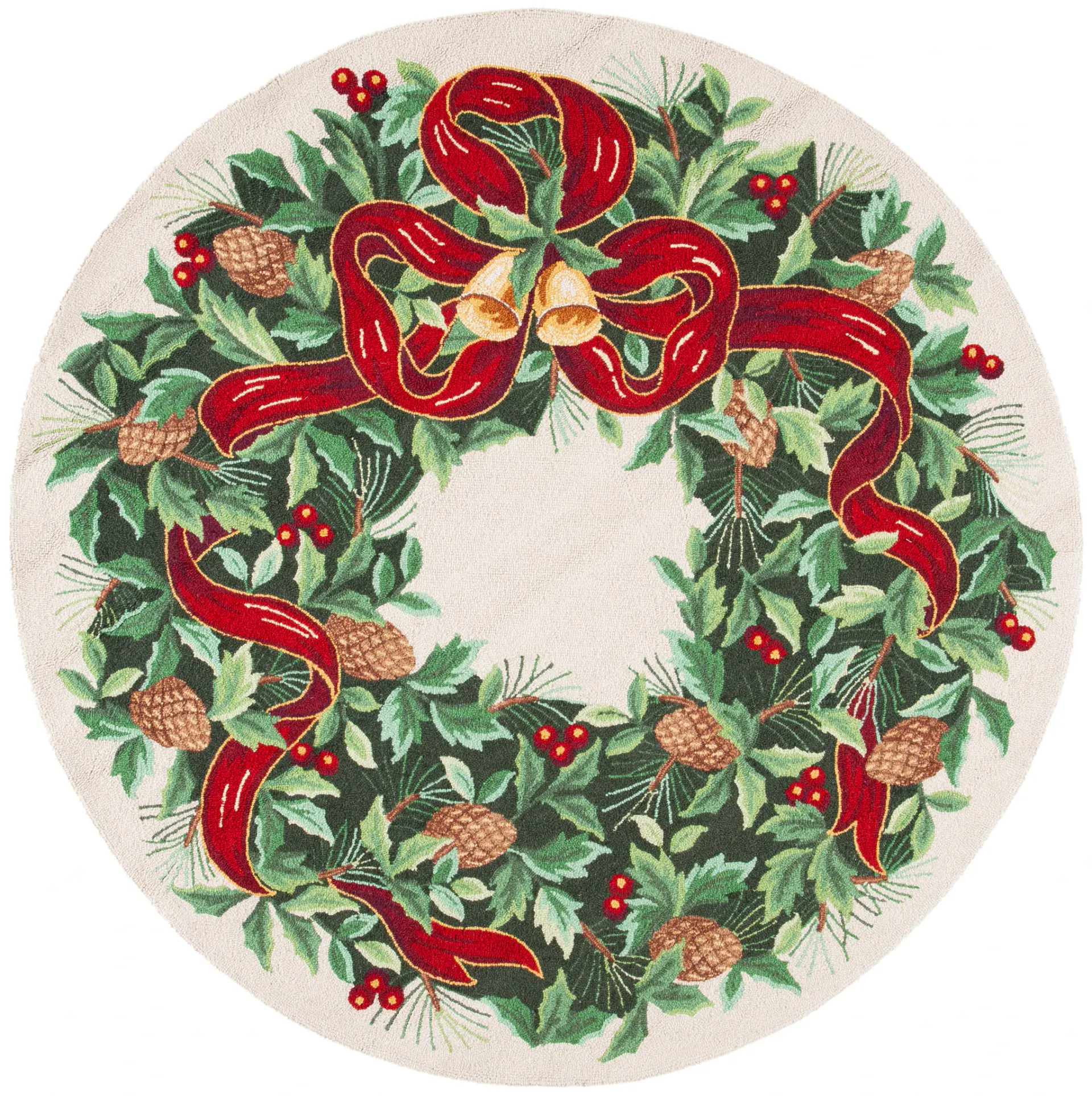 Vintage Posters Seasonal Wreath Wool Rug