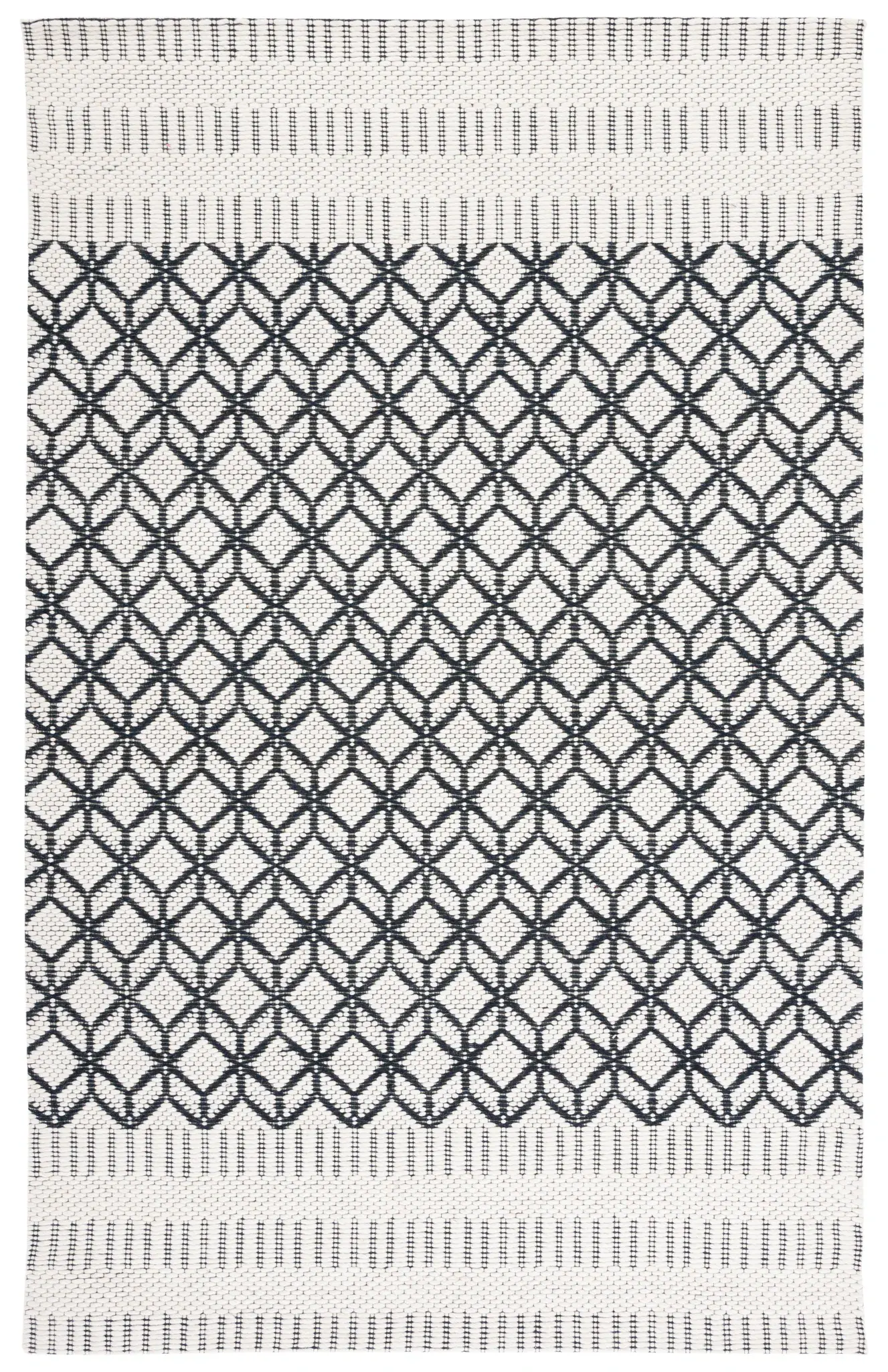 Vermont Stacked Diamond Trellis Hand-Woven Wool Rug