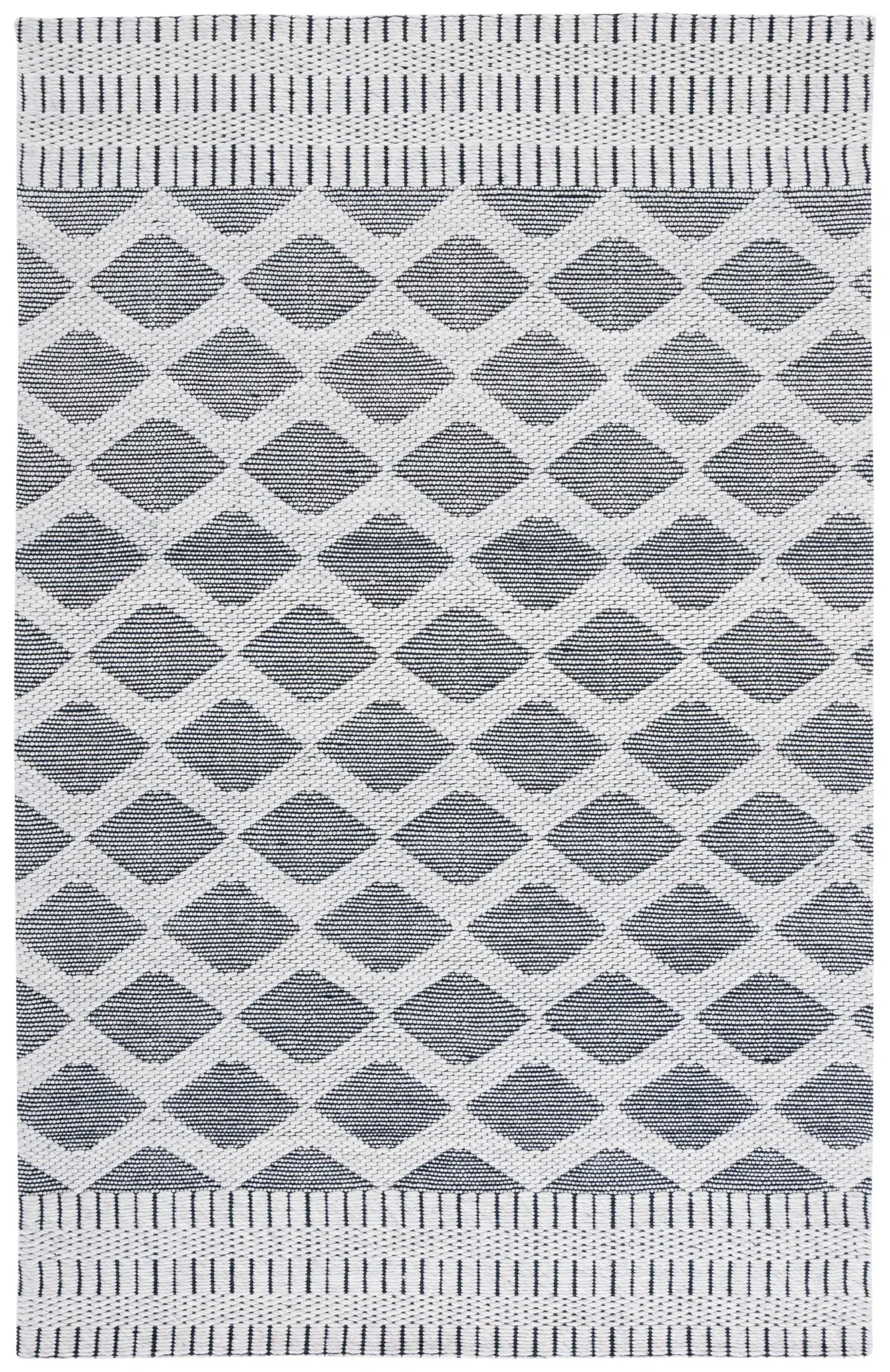 Vermont Diamond Band Hand-Woven Wool Rug